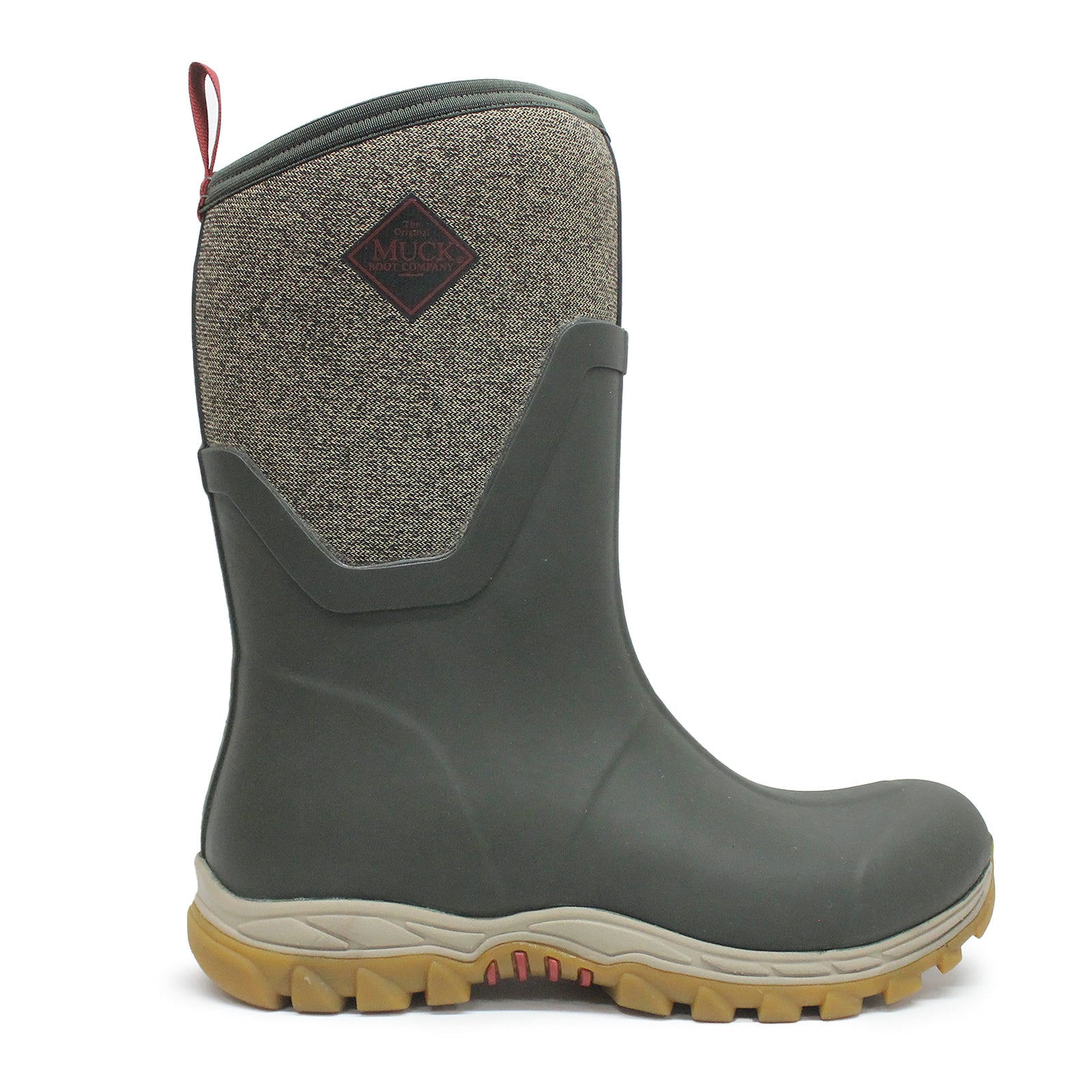 Muck Boot Arctic Sport II Mid Synthetic Textile Womens Boots#color_olive herringbone