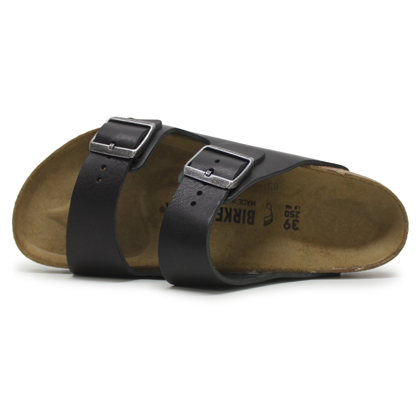 Birkenstock Arizona BS Natural Leather Unisex Sandals#color_vintage wood black