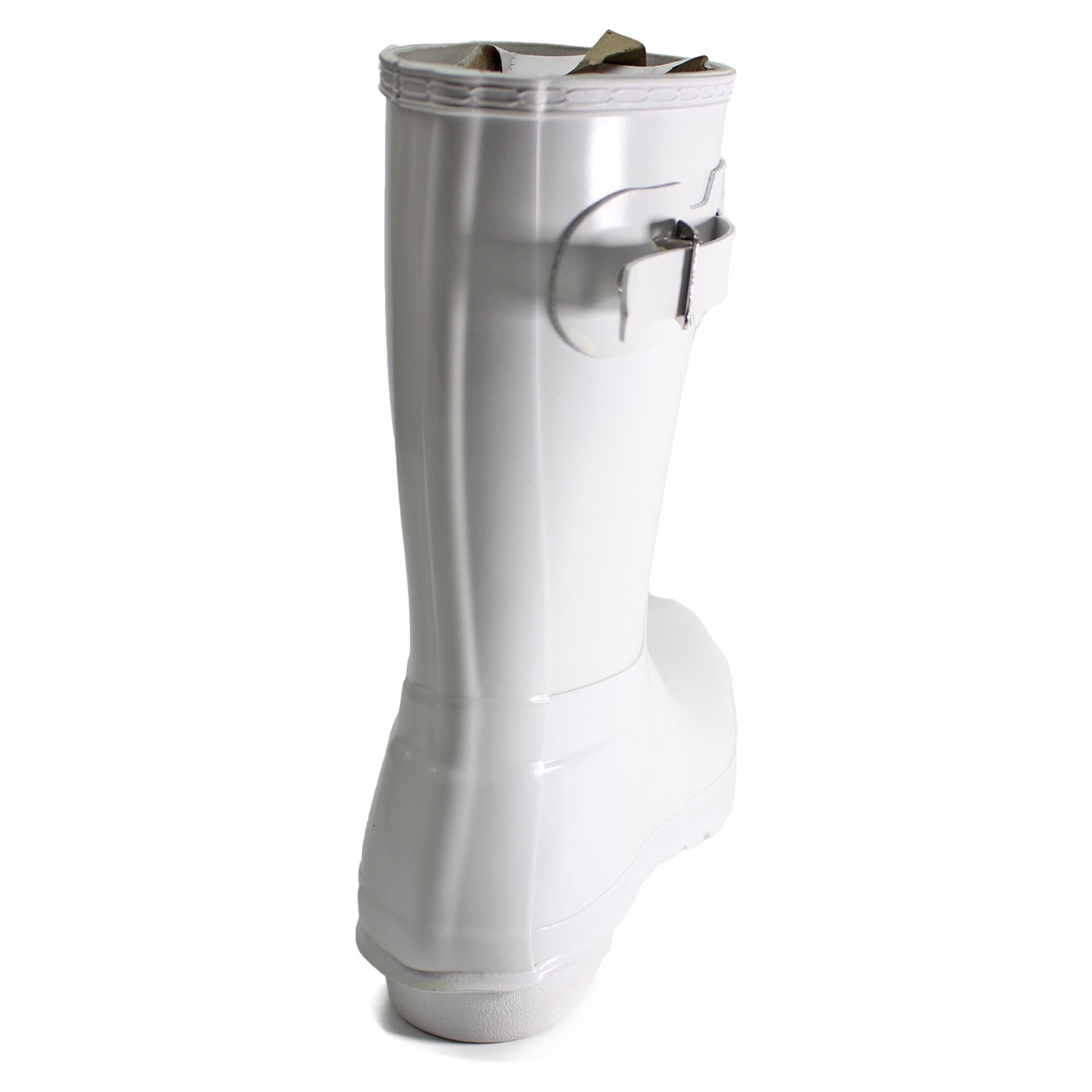 Hunter Original Short Gloss Rubber Womens Boots#color_white