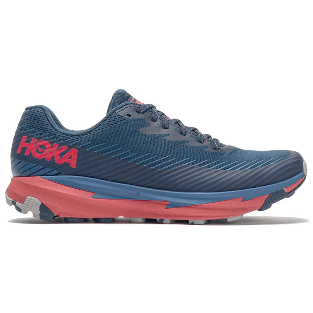 Hoka One One Torrent 2 Synthetic Textile Mens Trainers#color_moonlit ocean high risk red