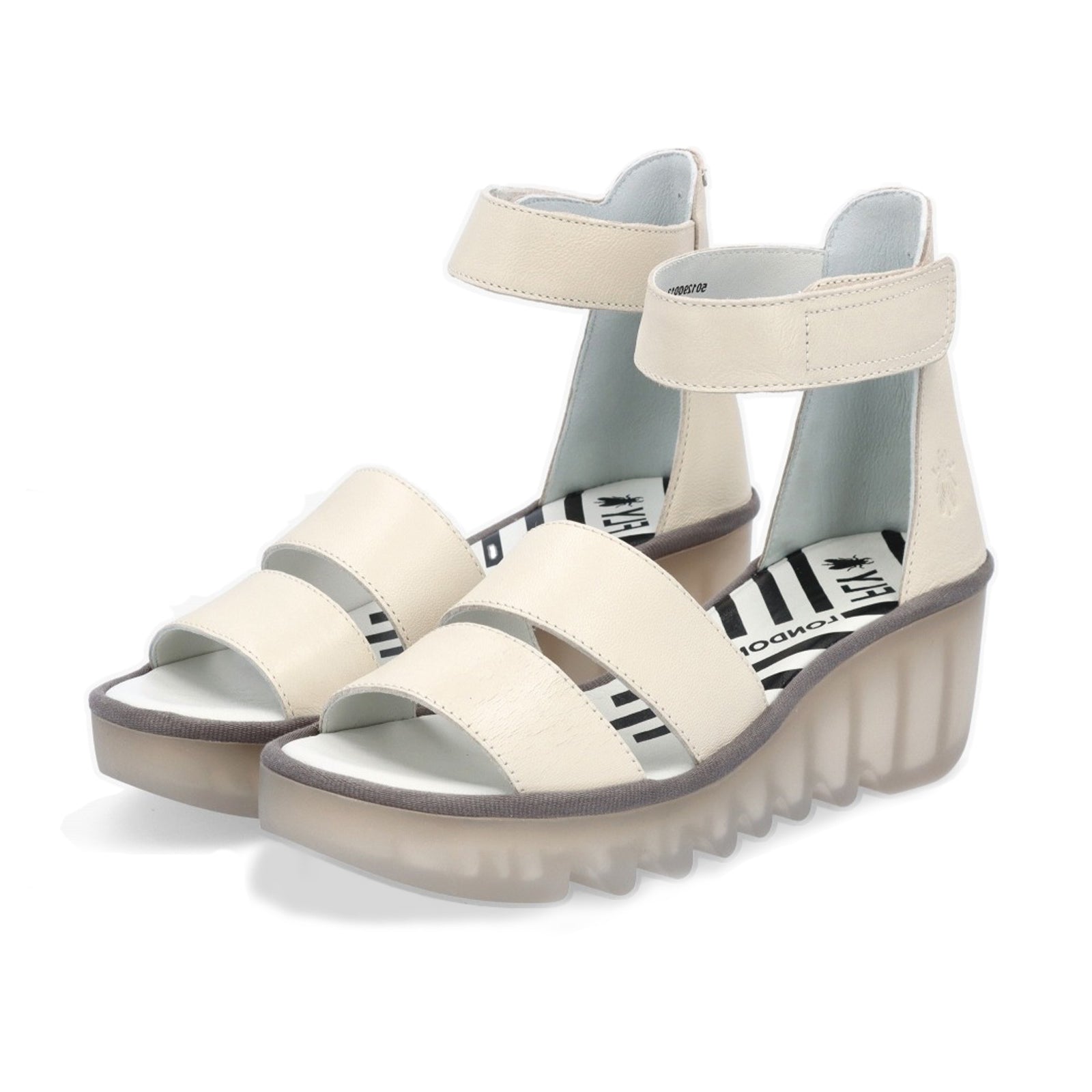 Fly London BONO290FLY Leather Womens Sandals#color_off white