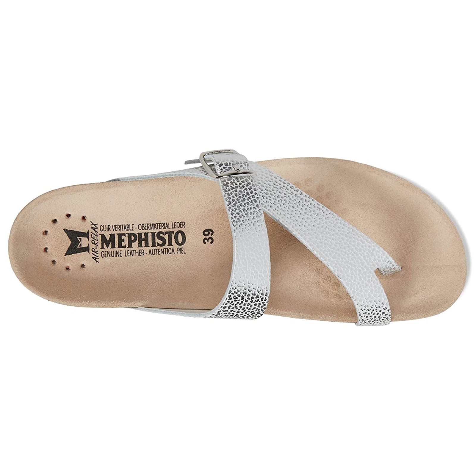 Mephisto Helen Leather Womens Sandals#color_silver