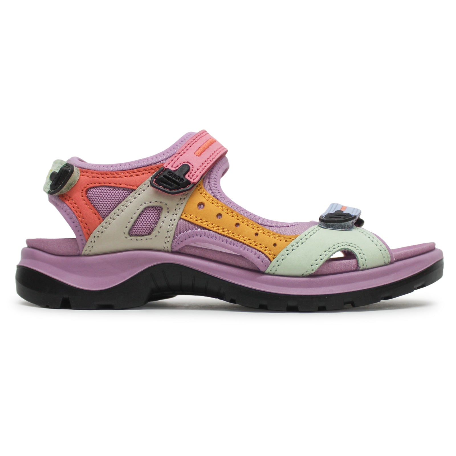 Ecco Offroad 822083 Leather Womens Sandals#color_multicolor lavender mist