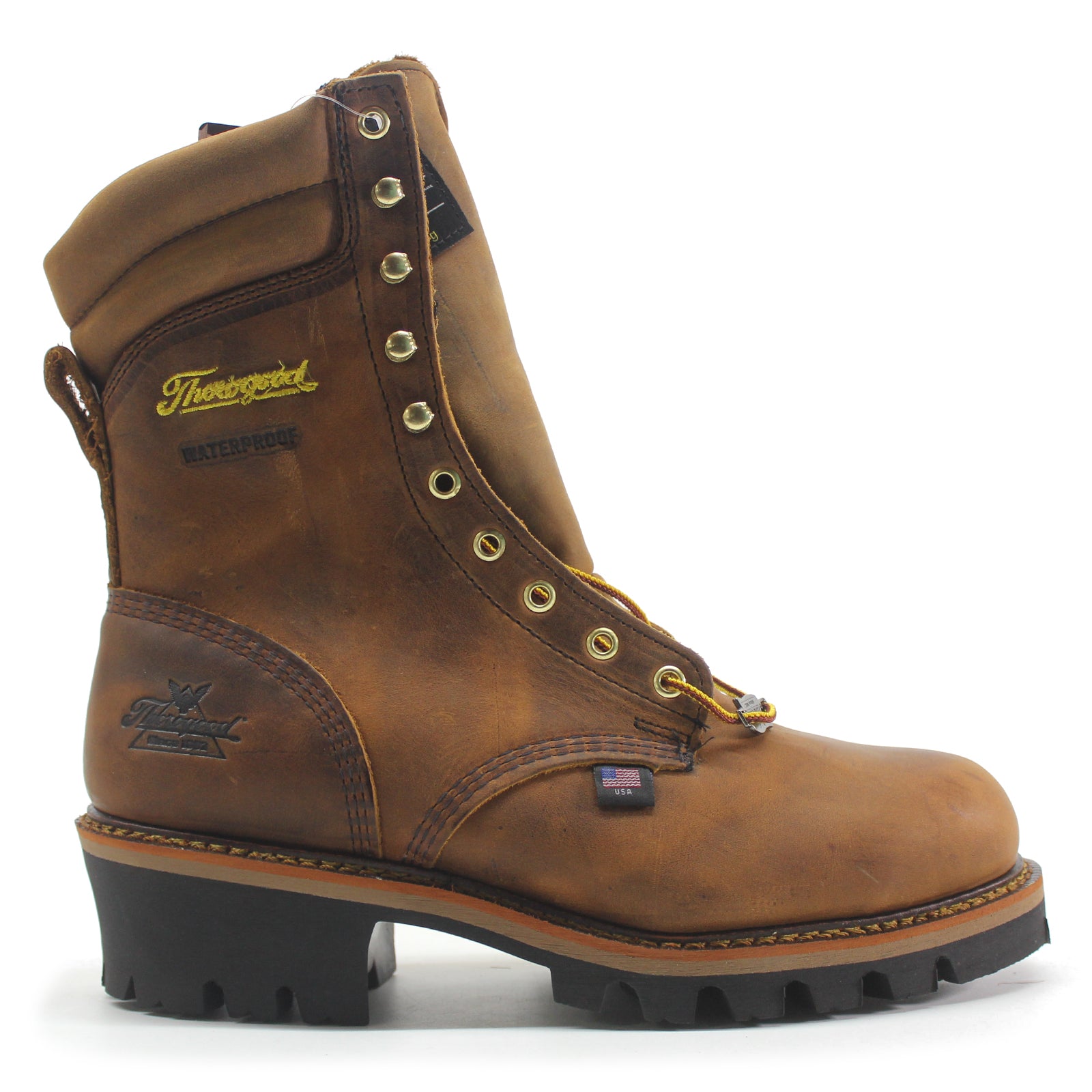 Thorogood 9" Logger Leather Mens Boots#color_trail crazyhorse
