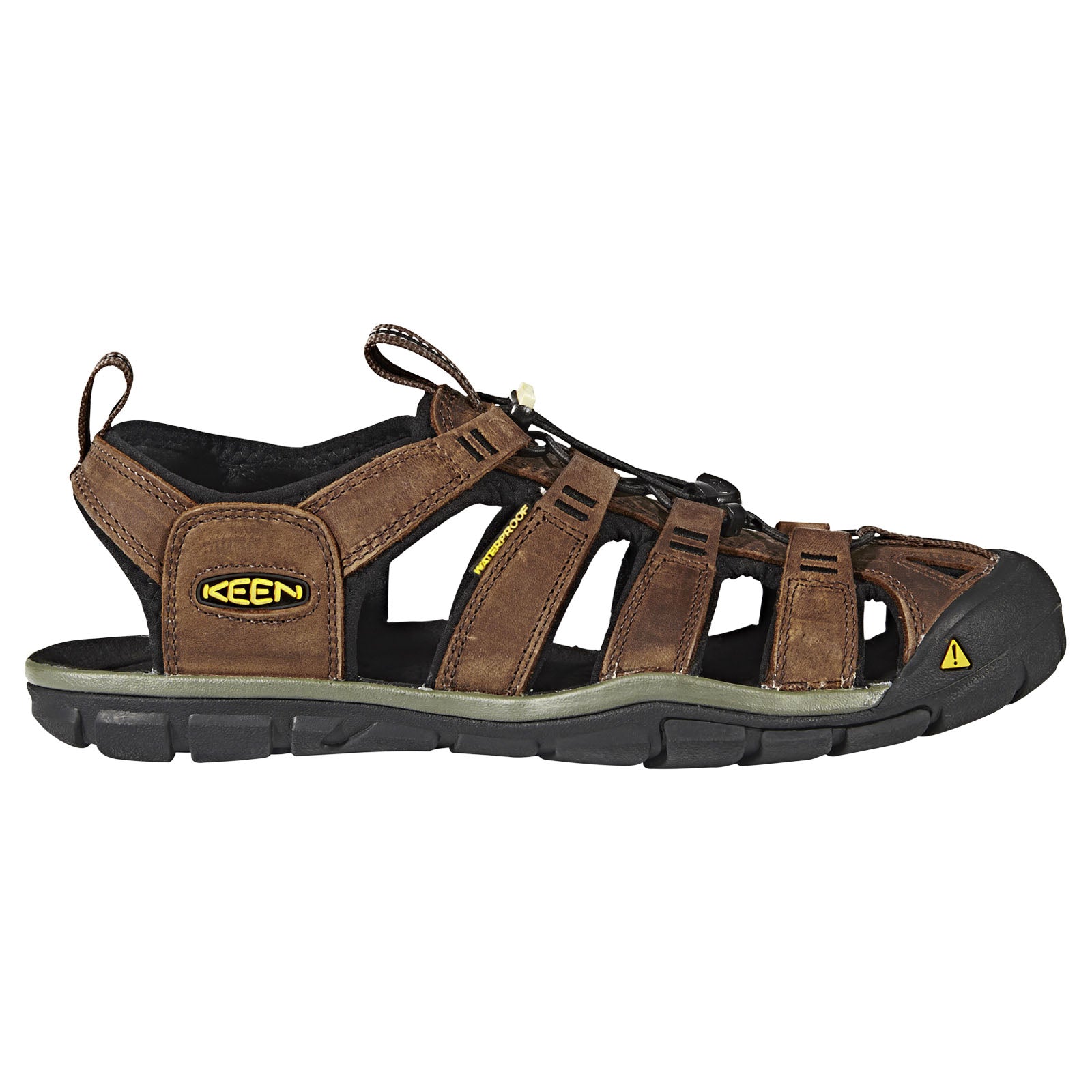Keen Clearwater CNX Leather Mens Sandals#color_dark earth black