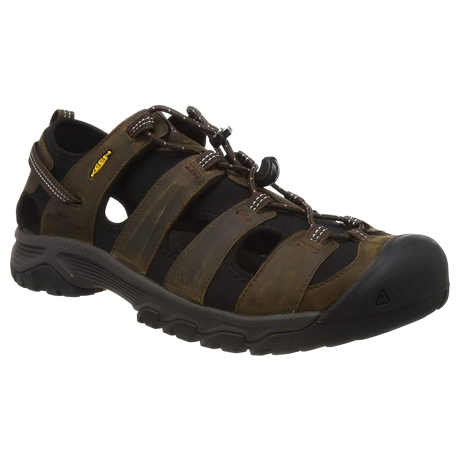 Keen Targhee III Leather Textile Mens Sandals#color_bison mulch