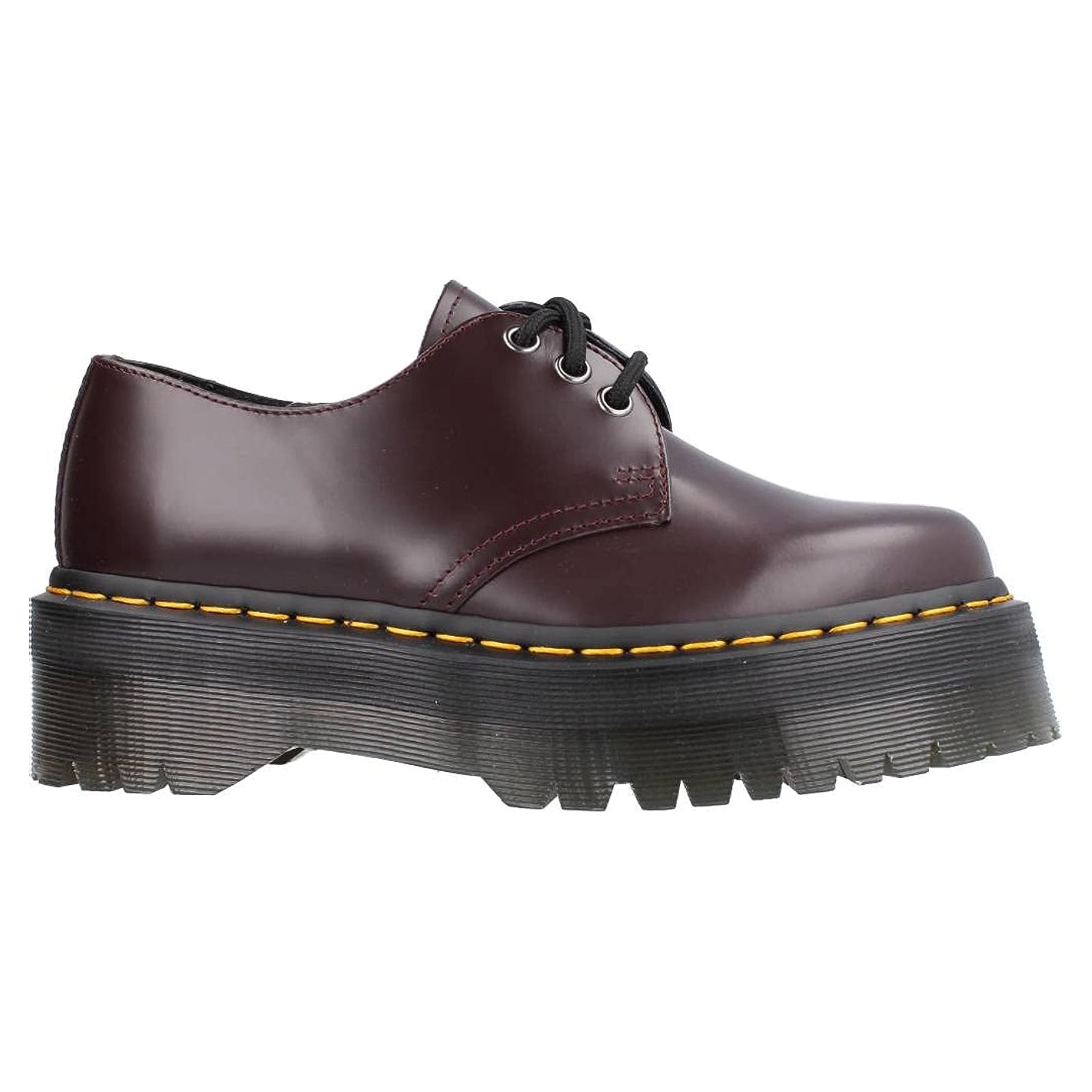 Dr. Martens 1461 Quad Polished Smooth leather Unisex Shoes#color_burgundy