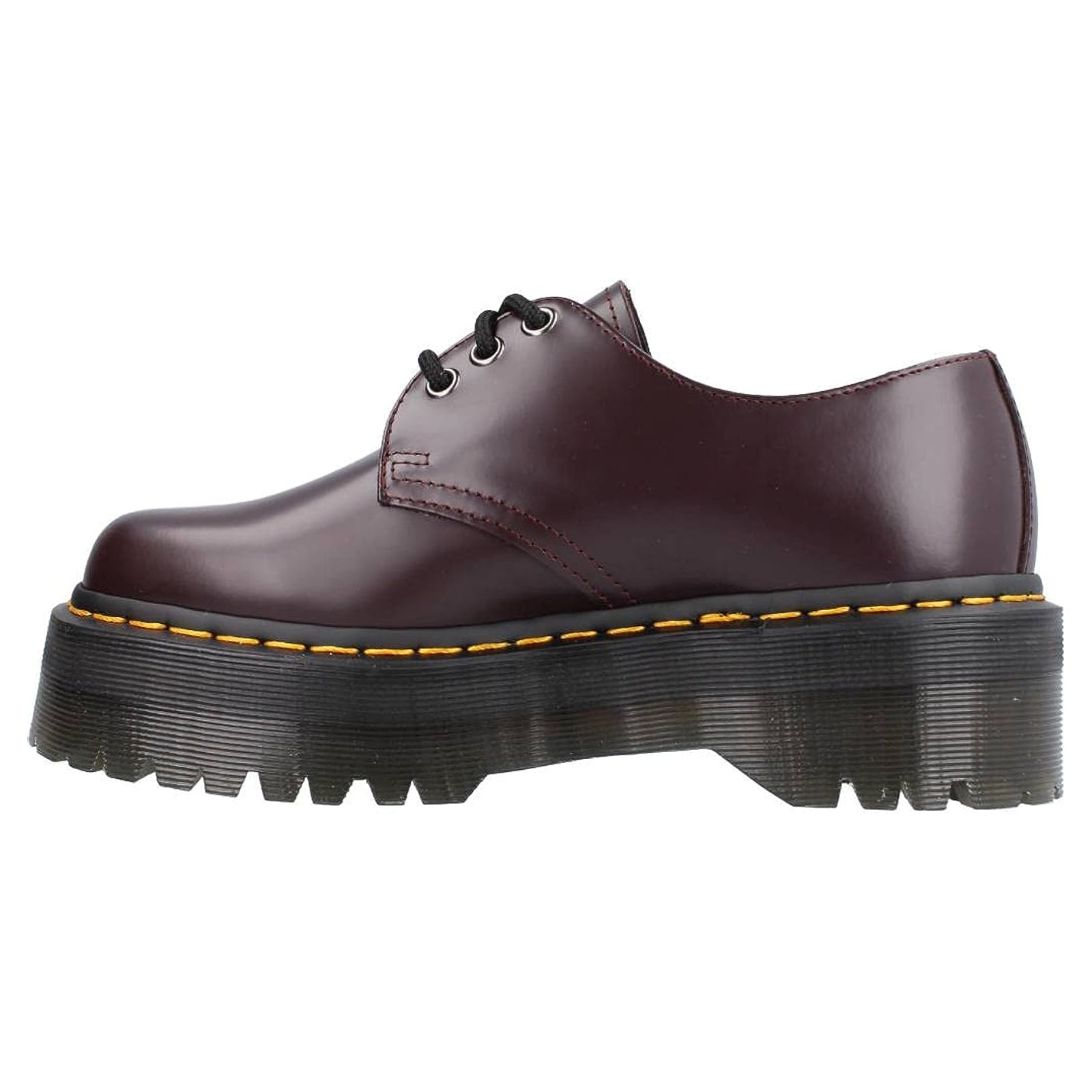 Dr. Martens 1461 Quad Polished Smooth leather Unisex Shoes#color_burgundy