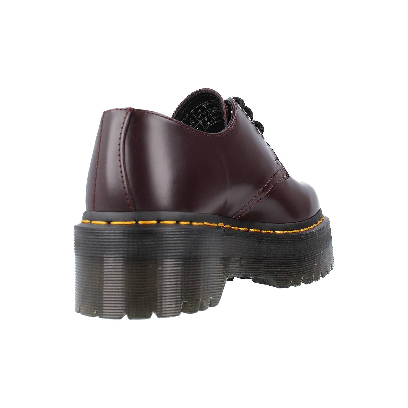 Dr. Martens 1461 Quad Polished Smooth leather Unisex Shoes#color_burgundy