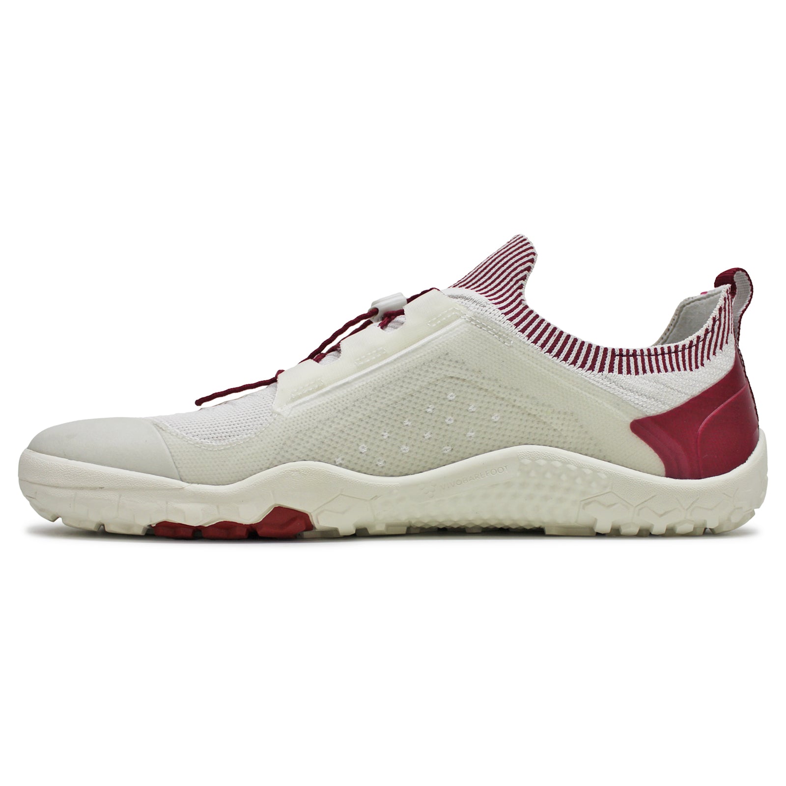 Vivobarefoot Primus Trail Knit FG Textile Synthetic Mens Trainers#color_limestone red rumba