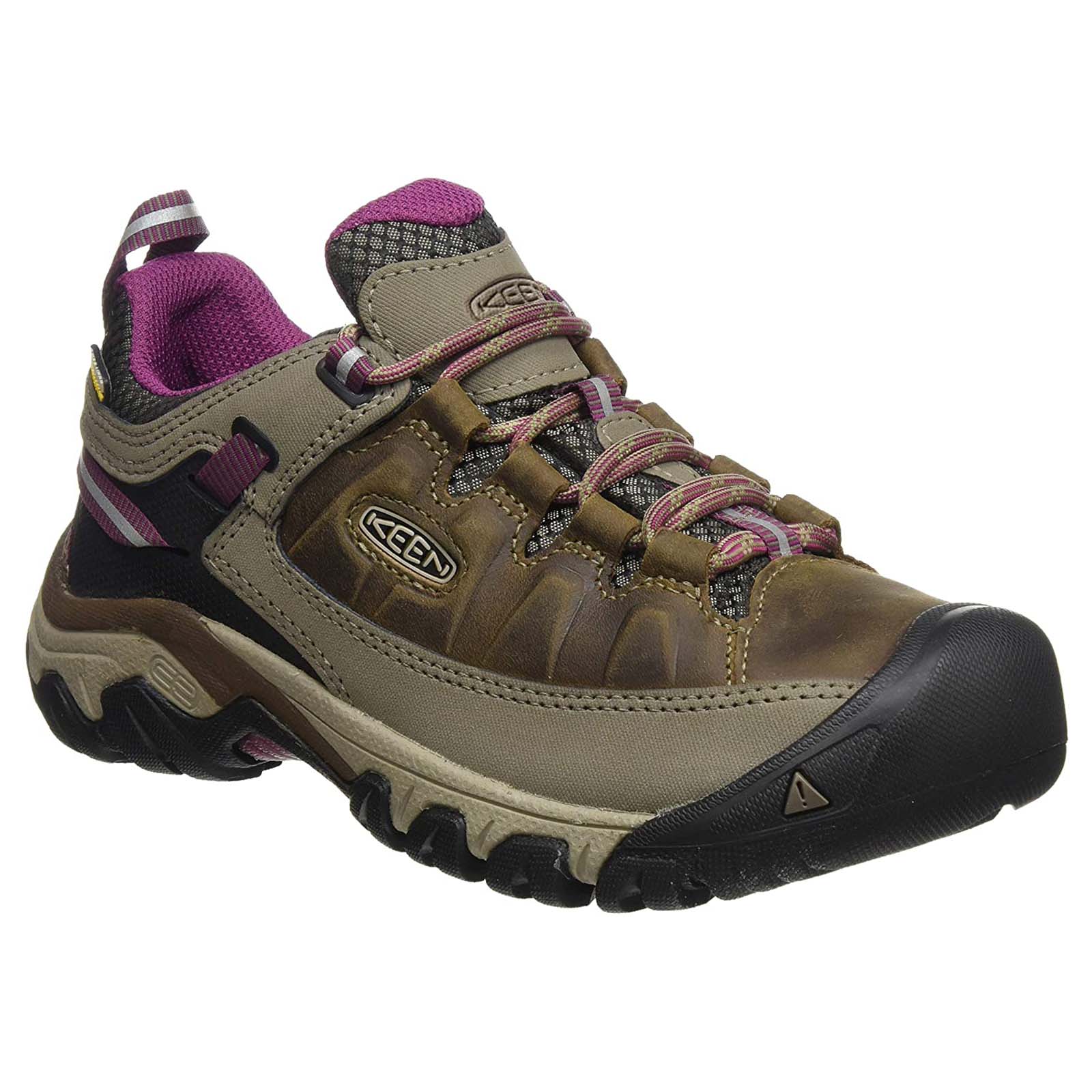 Keen Targhee III Leather Textile Womens Shoes#color_weiss boysenberry