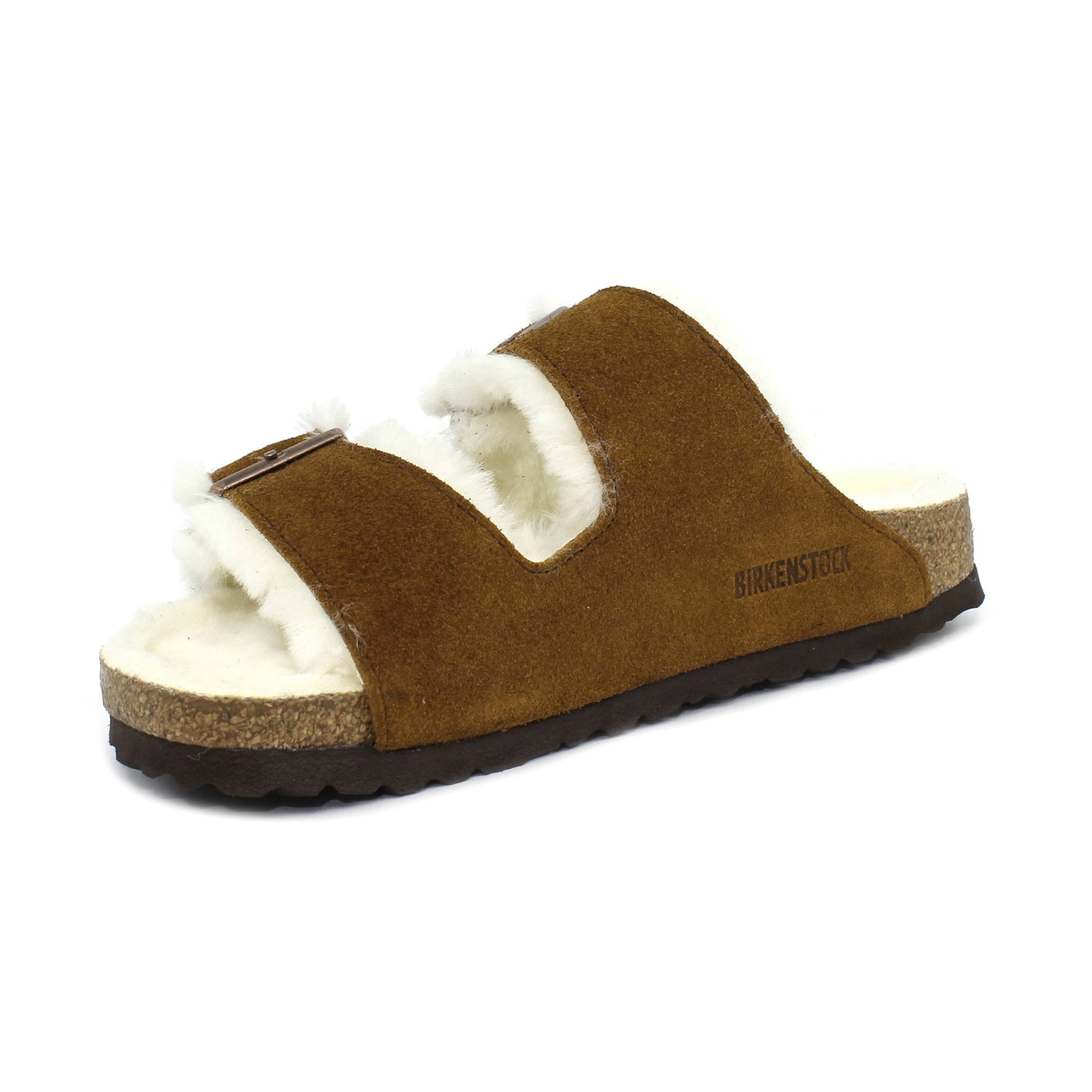 Birkenstock Arizona Shearling Suede Unisex Sandals#color_mink