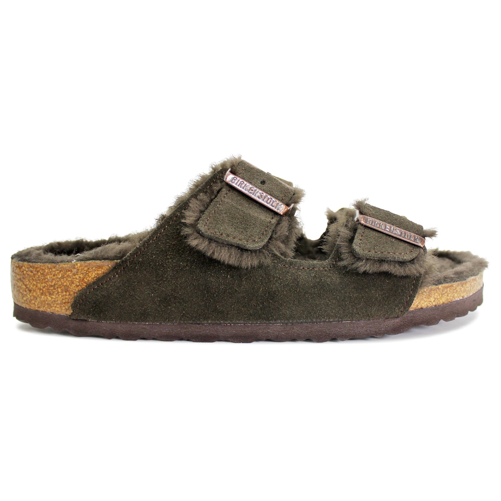 Birkenstock Arizona Shearling Suede Unisex Sandals#color_mocca