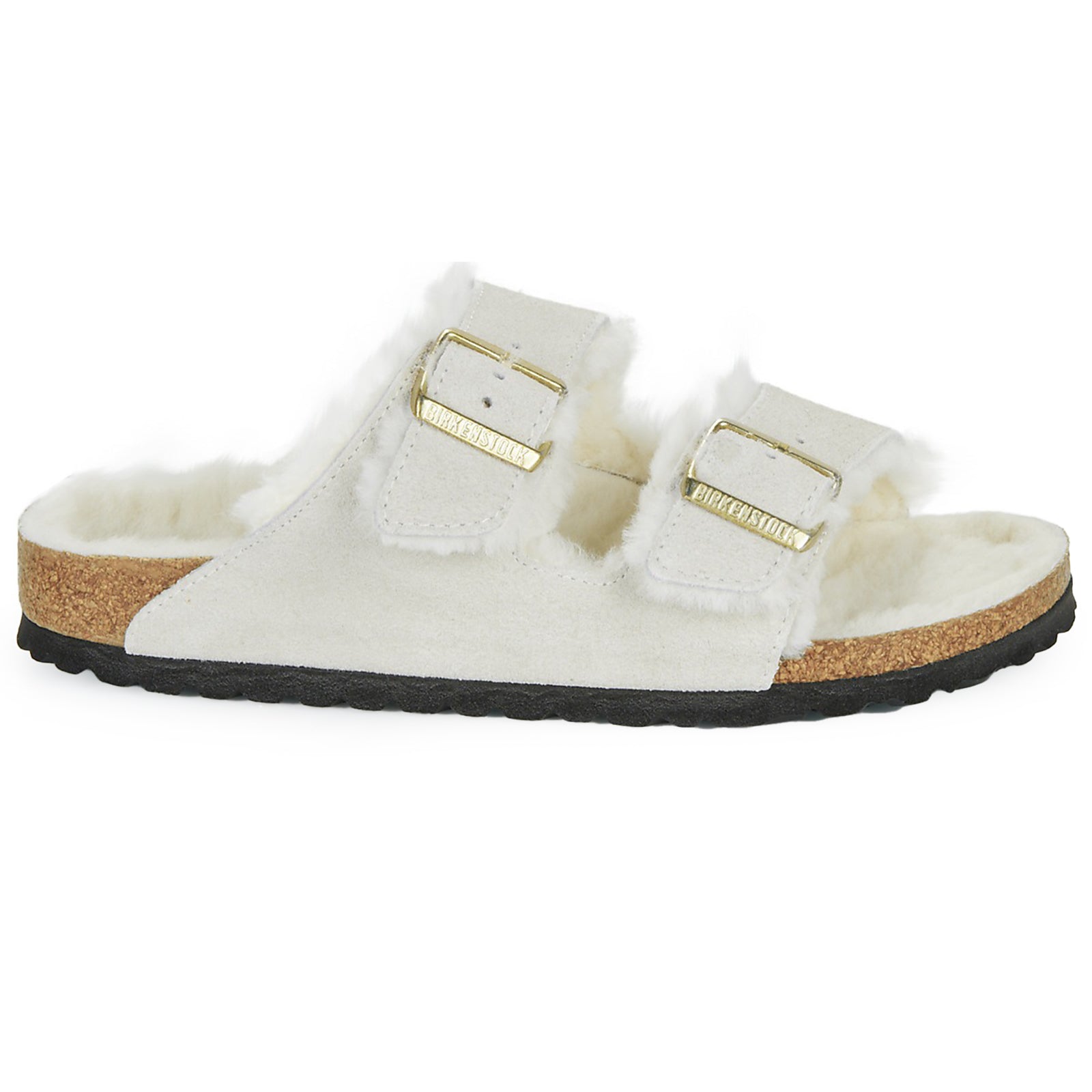 Birkenstock Arizona Shearling Suede Unisex Sandals#color_antique white