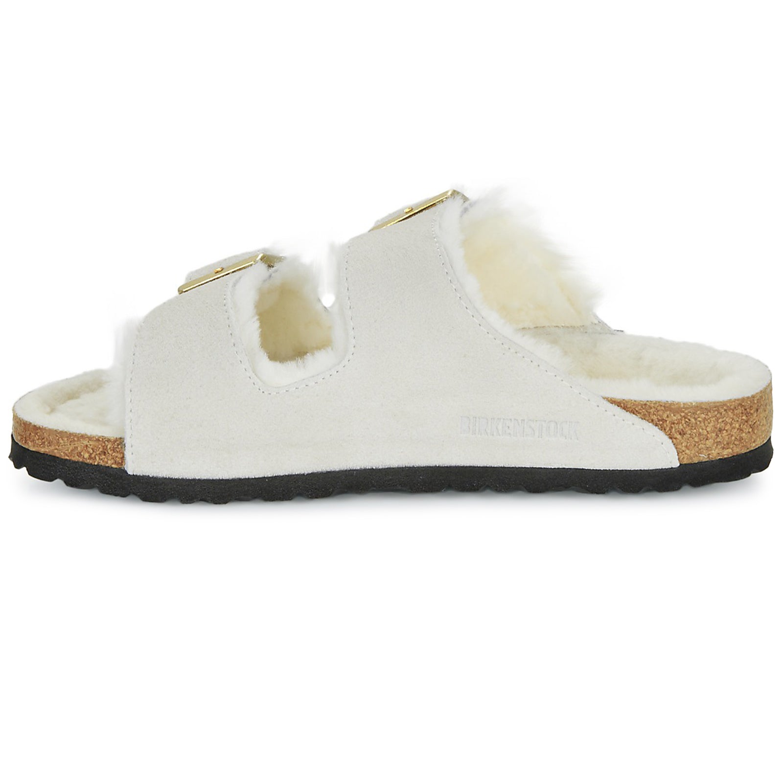 Birkenstock Arizona Shearling Suede Unisex Sandals#color_antique white