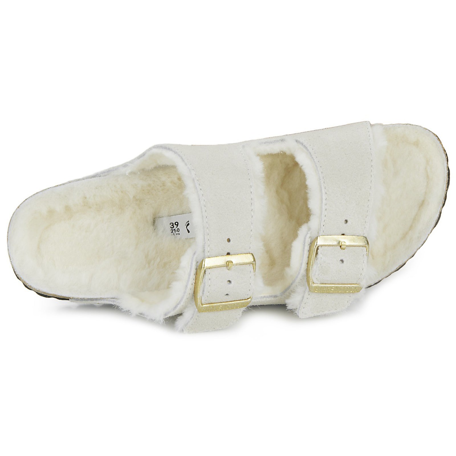 Birkenstock Arizona Shearling Suede Unisex Sandals#color_antique white