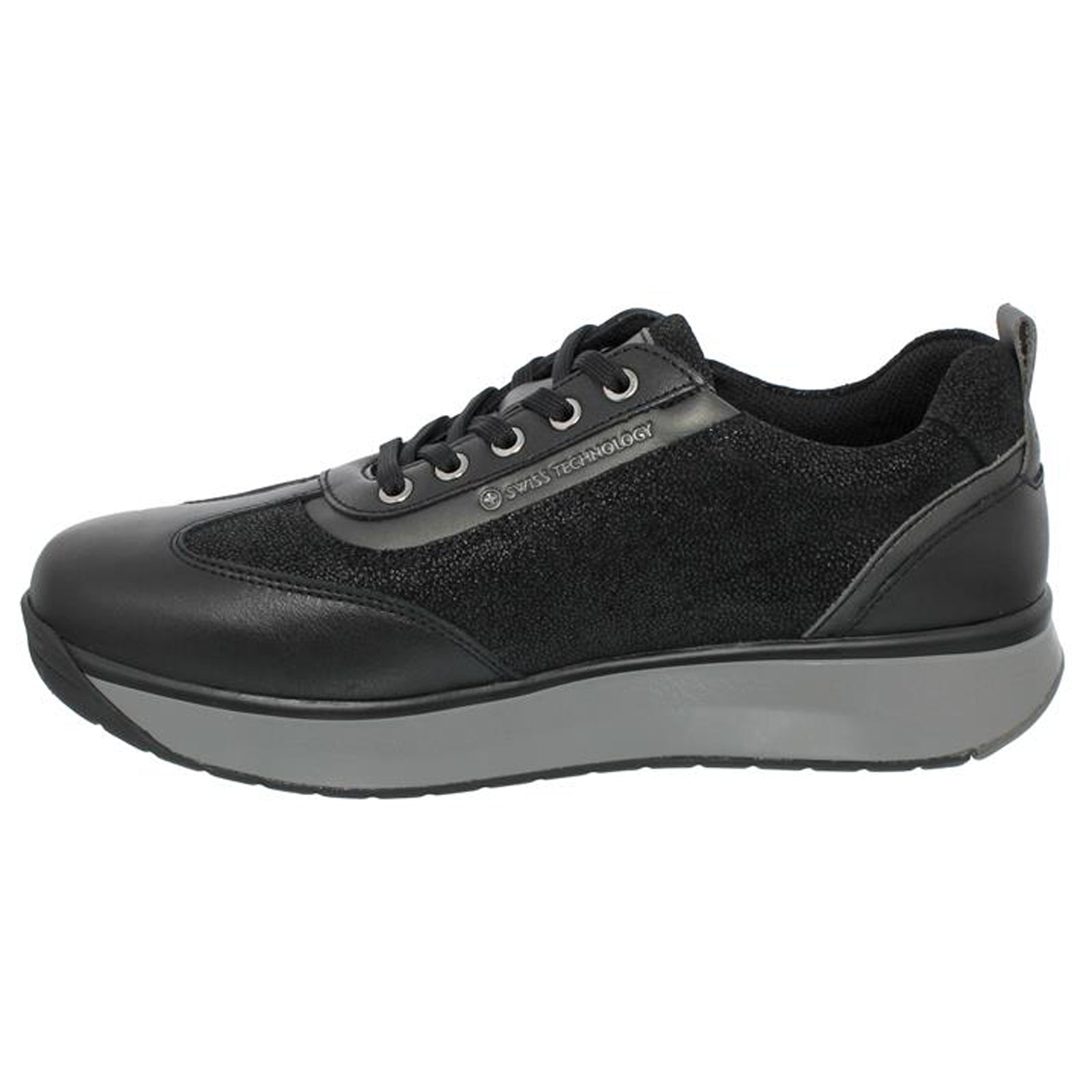 Joya Laura II Leather Textile Womens Shoes#color_black