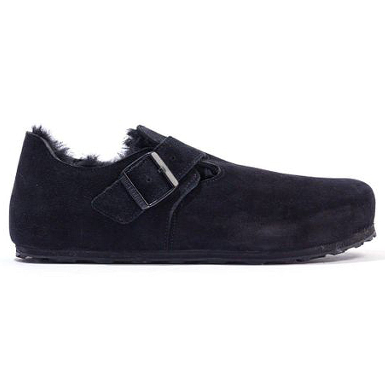 Birkenstock London Shearling Suede Unisex Slip On Shearling Black