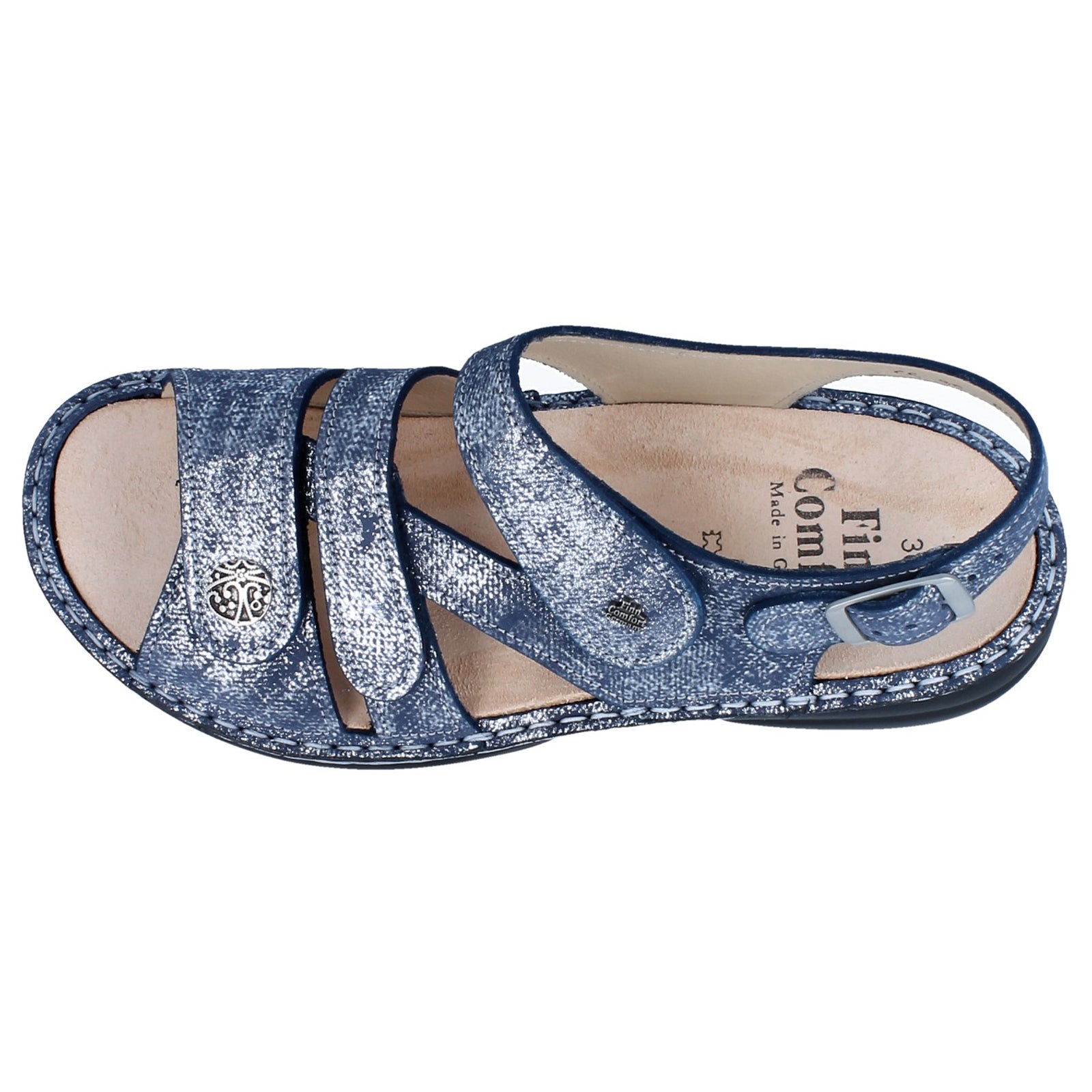 Finn Comfort Gomera Leather Synthetic Womens Sandals#color_atoll