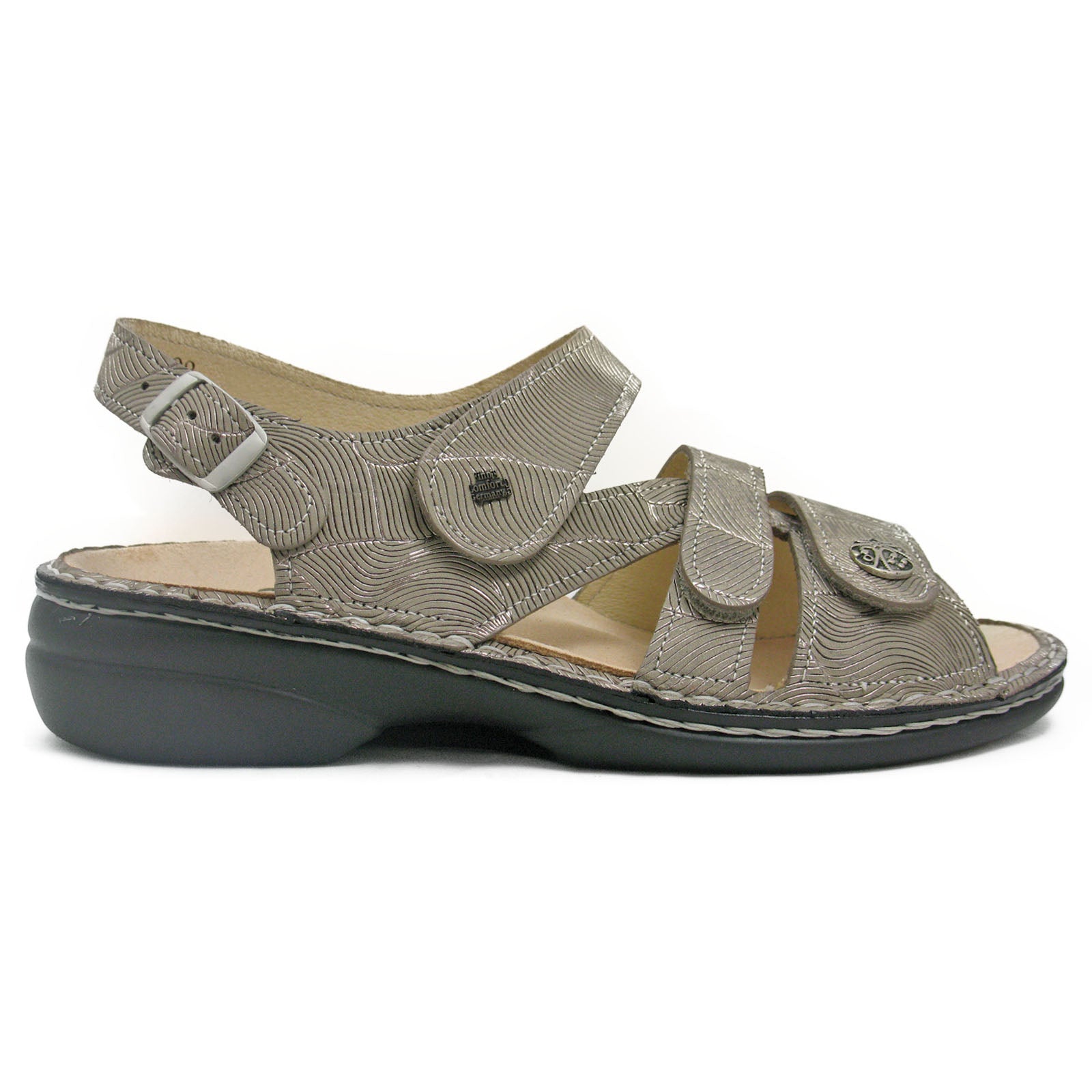 Finn Comfort Gomera Leather Synthetic Womens Sandals#color_sand