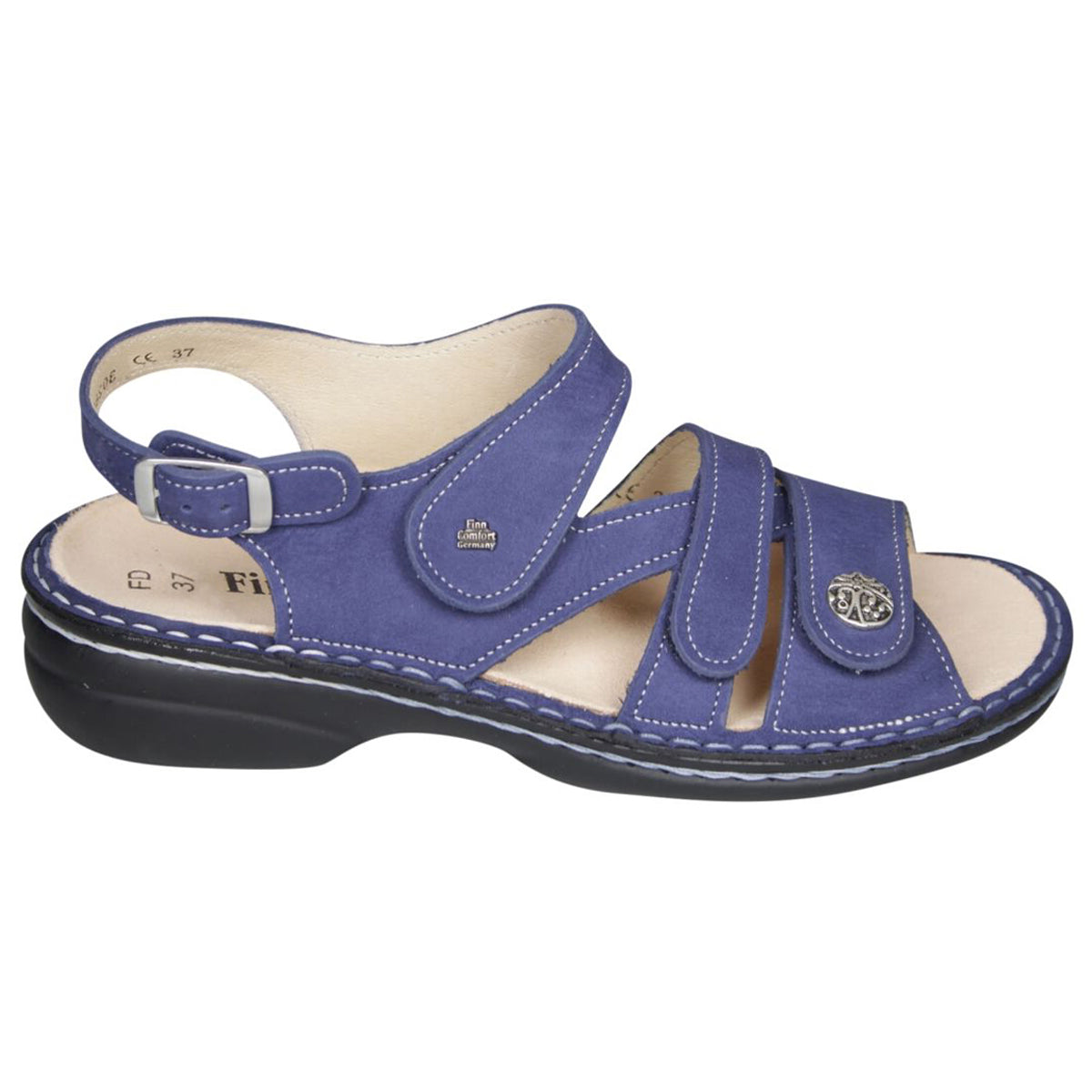 Finn Comfort Gomera Leather Synthetic Womens Sandals#color_royal