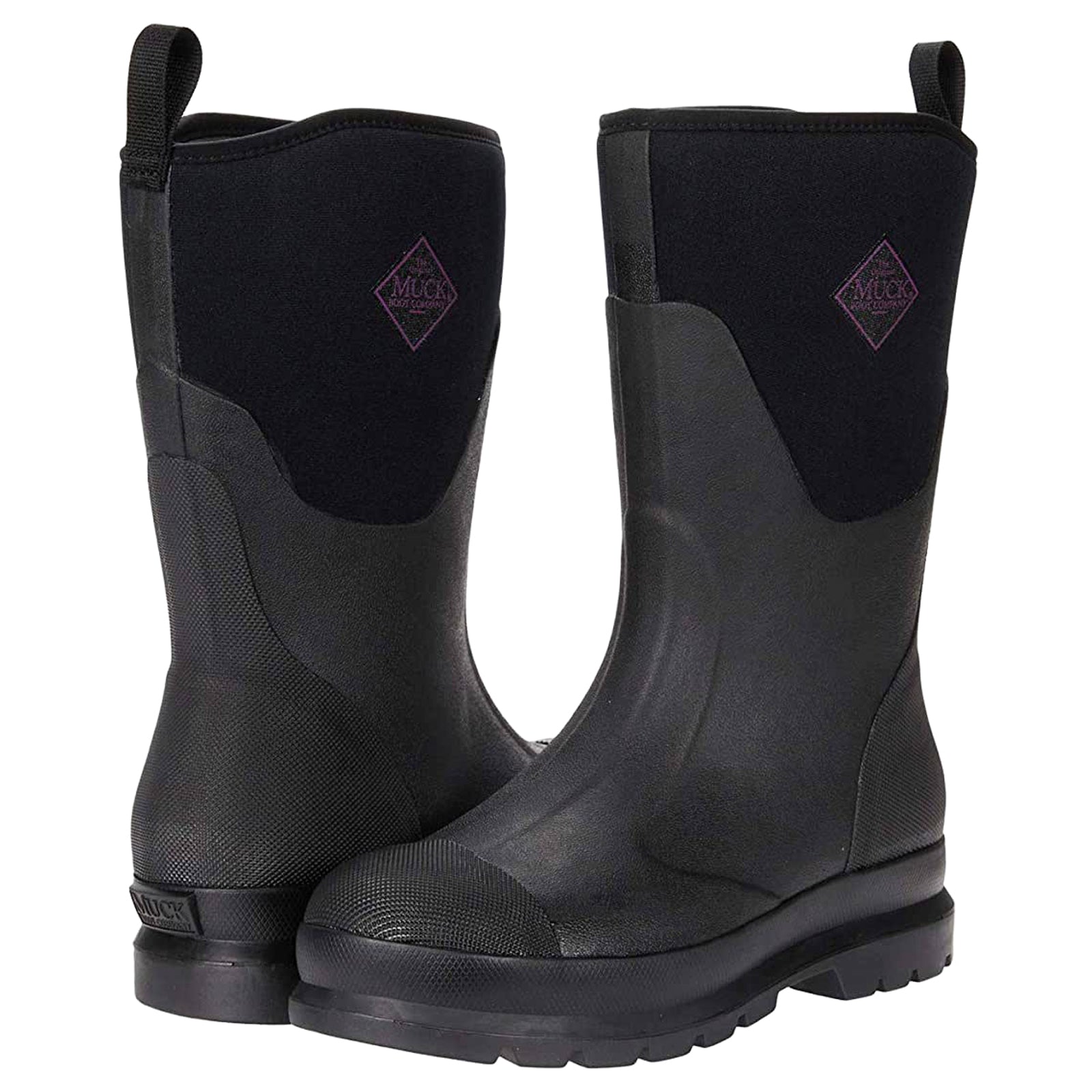 Muck Boot Chore Classic Mid Synthetic Textile Womens Boots#color_black