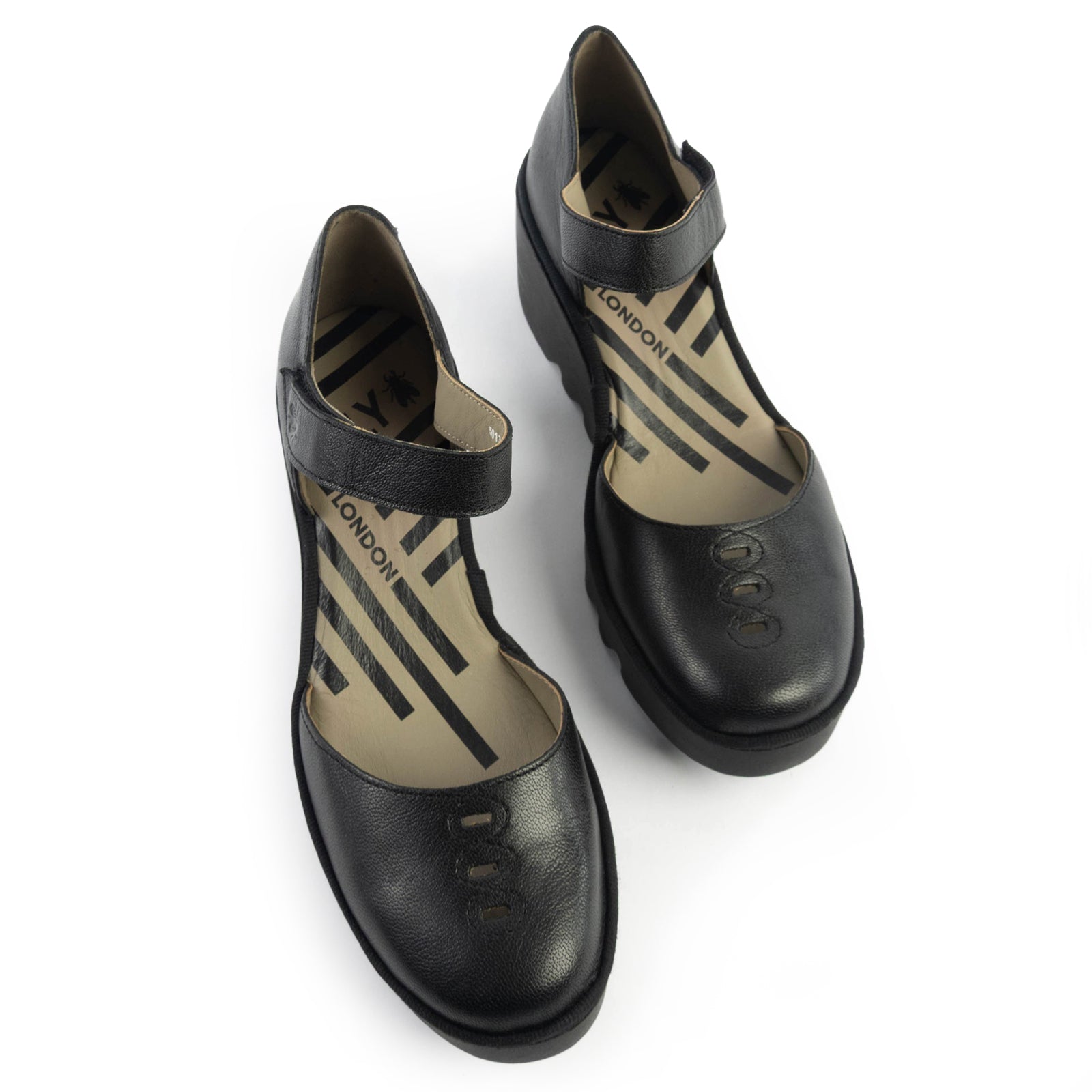 Fly London BISO305FLY Mousse Leather Womens Sandals#color_black black