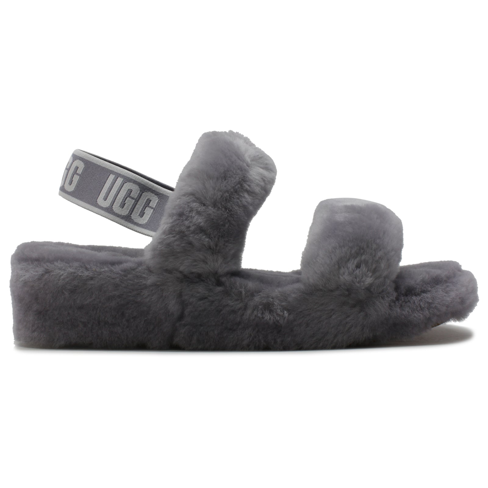 UGG Oh Yeah Fluff Sheepskin Women's Slide Sandals#color_soft amethyst