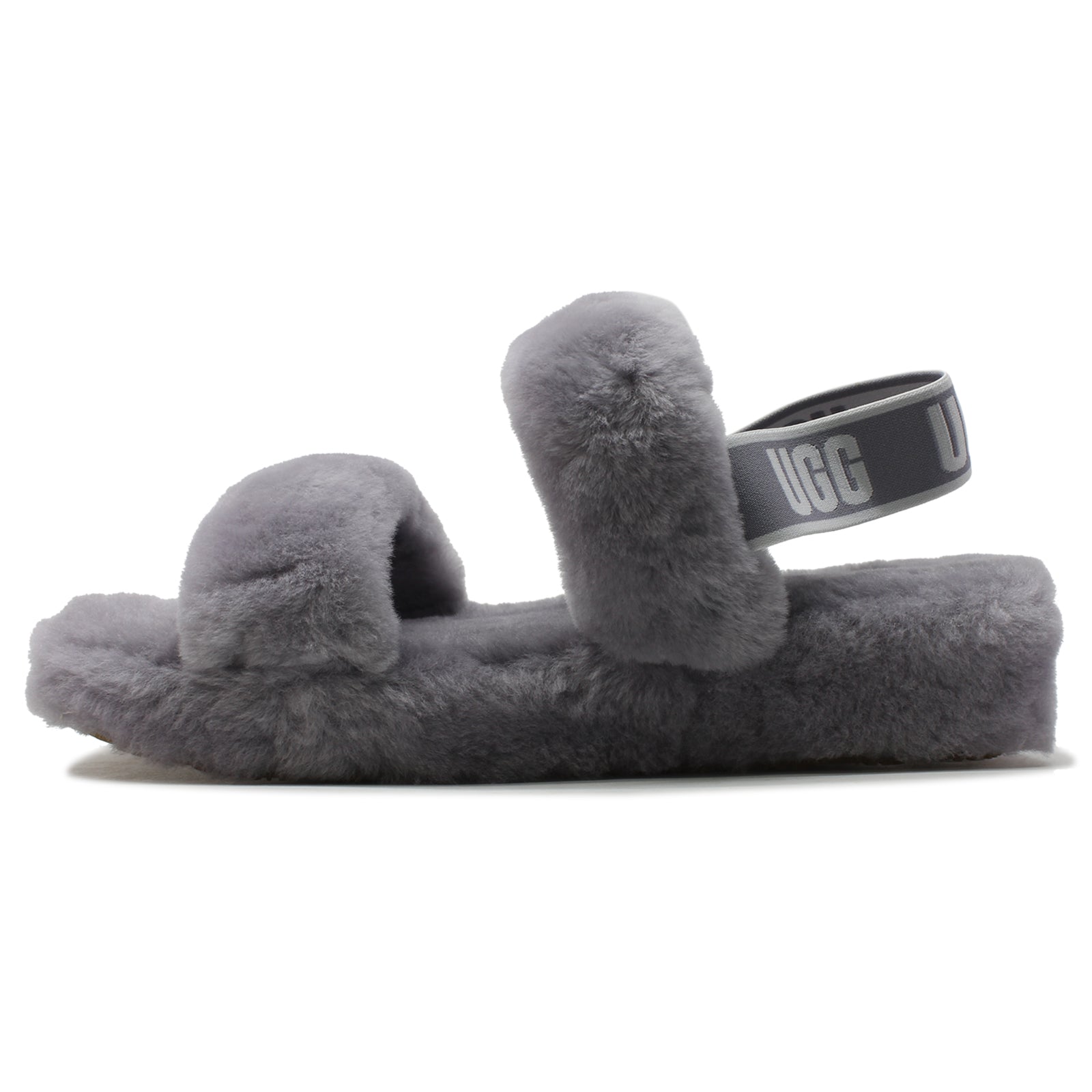 UGG Oh Yeah Fluff Sheepskin Women's Slide Sandals#color_soft amethyst