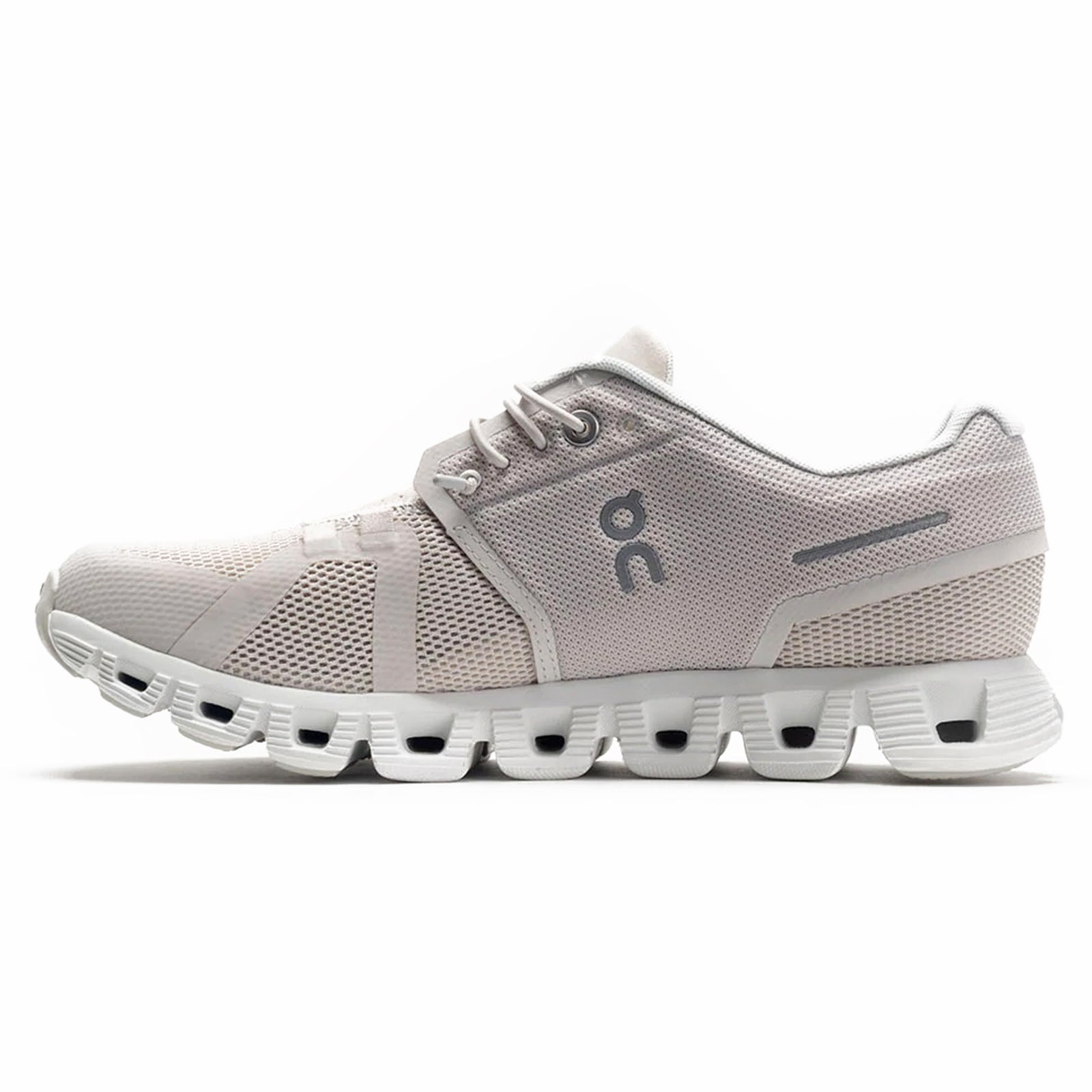 On Cloud 5 Textile Synthetic Womens Trainers#color_pearl white