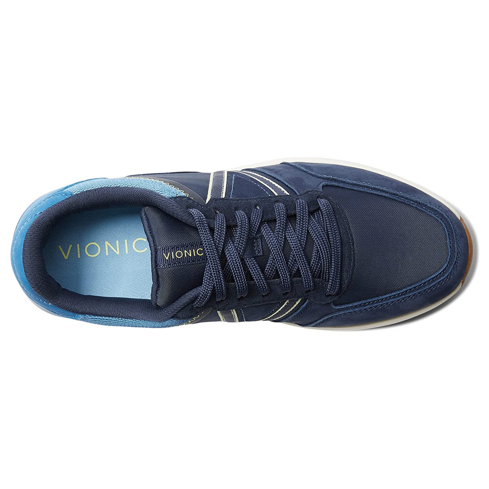 Vionic Bradey Leather Textile Mens Trainers#color_navy sky