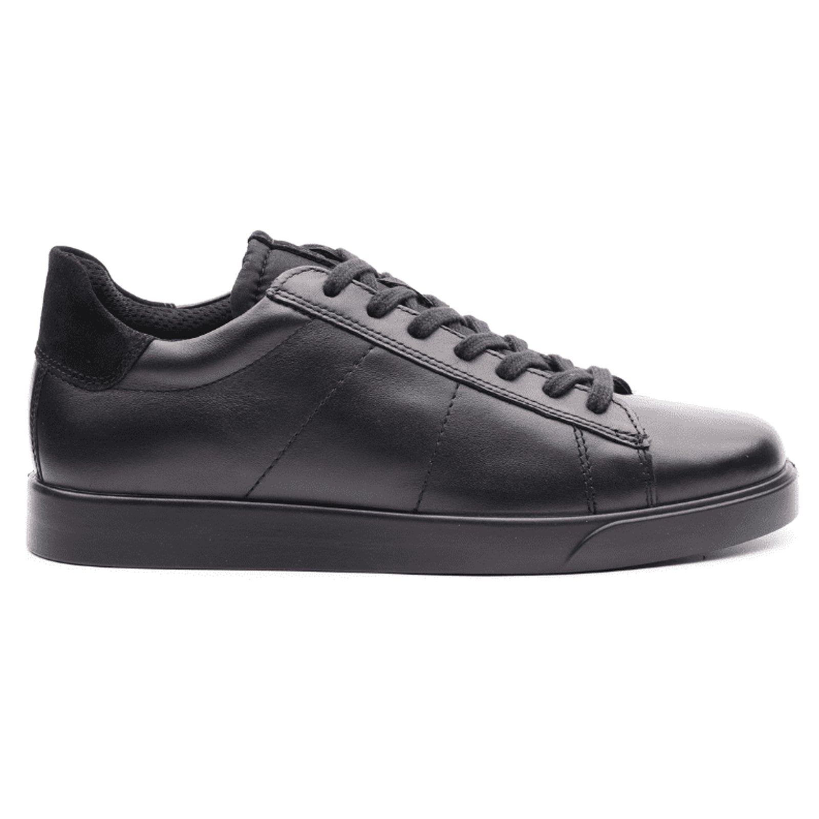 Ecco Street Lite Leather Mens Trainers#color_black black