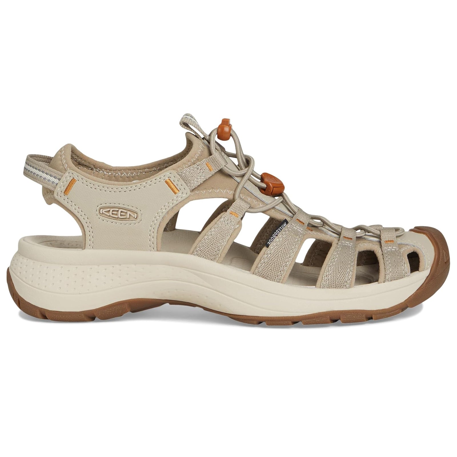 Keen Astoria West Textile Synthetic Womens Sandals#color_plaza taupe roasted pecan