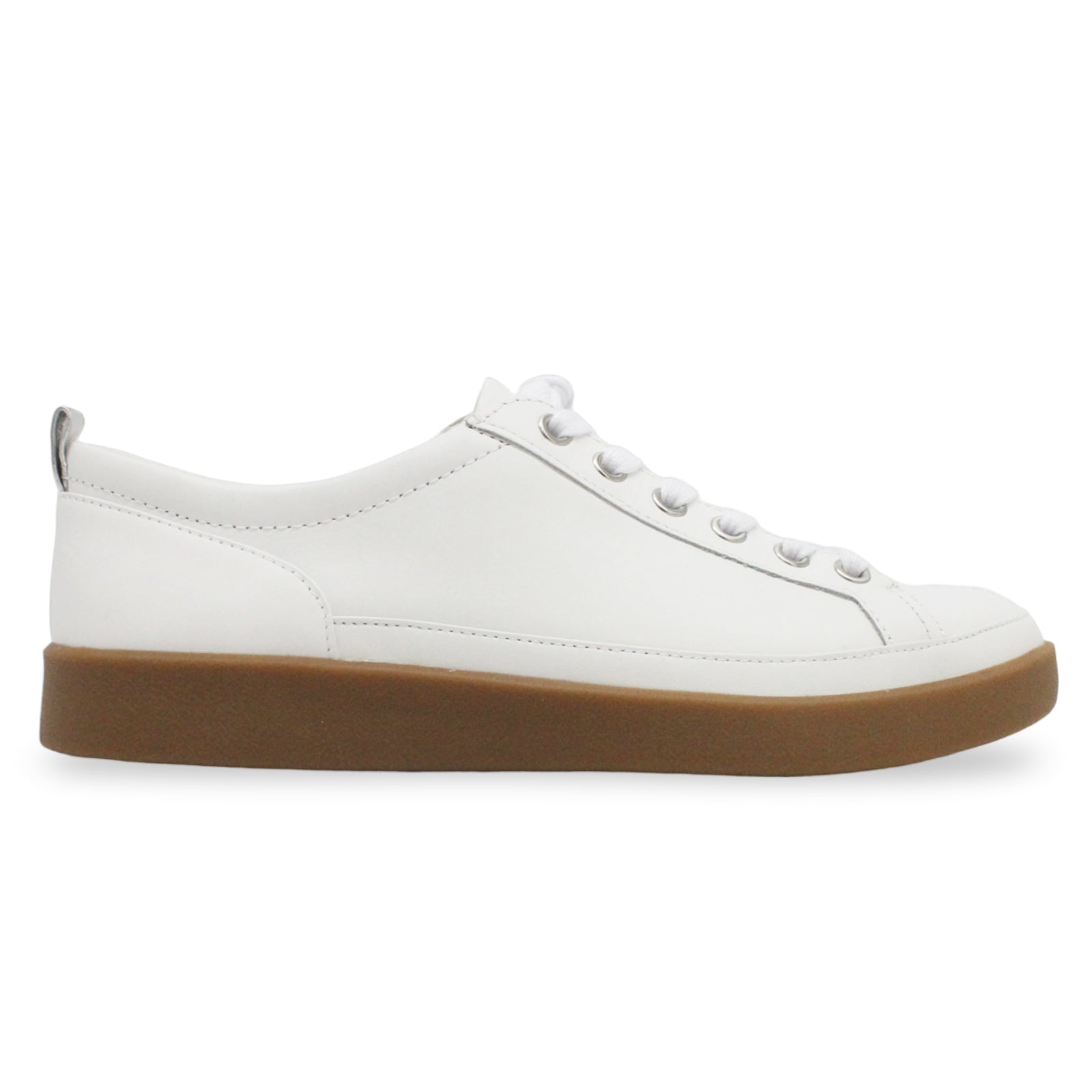 Vionic Winny Leather Womens Trainers#color_white gum