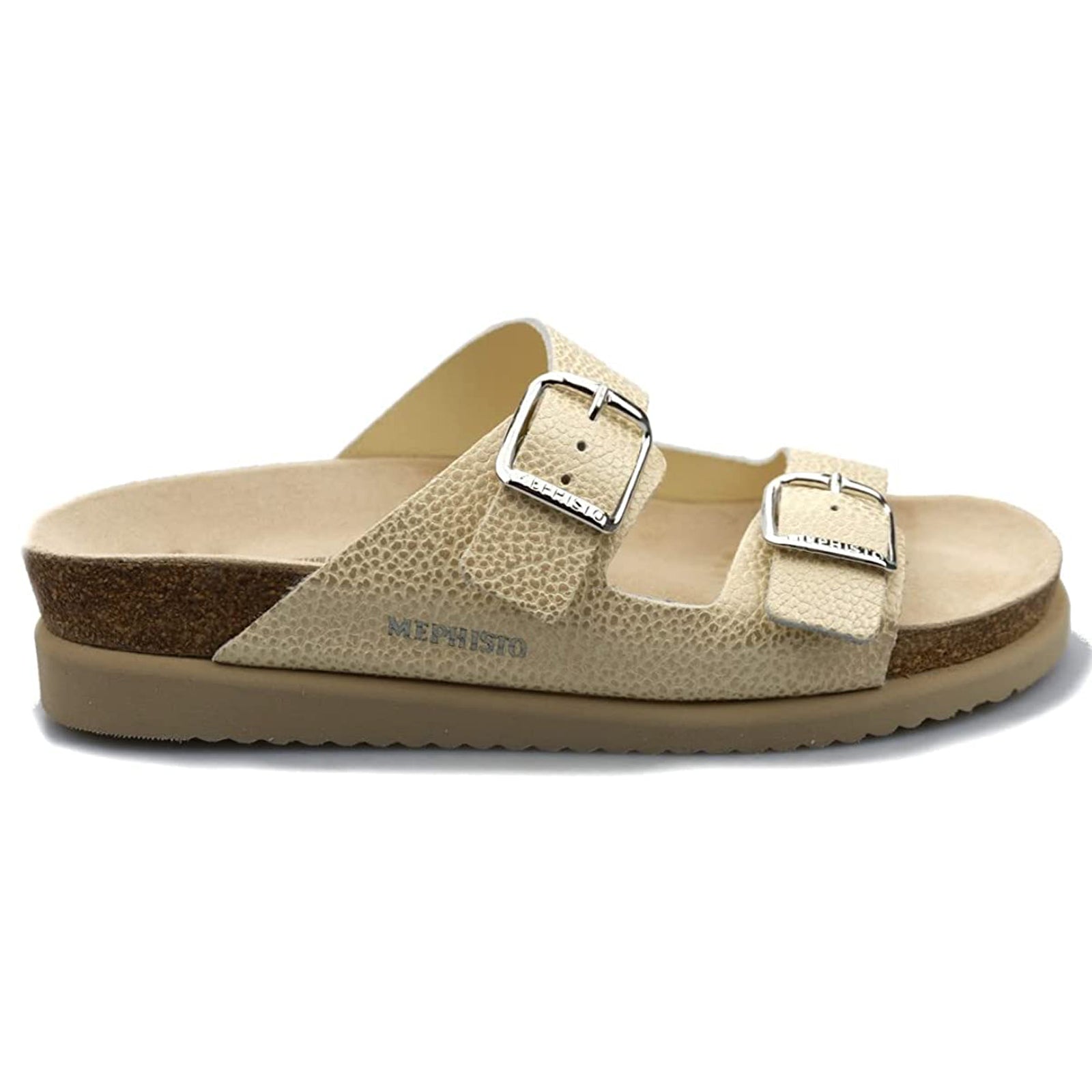 Mephisto Harmony Leather Nubuck Womens Sandals#color_light sand