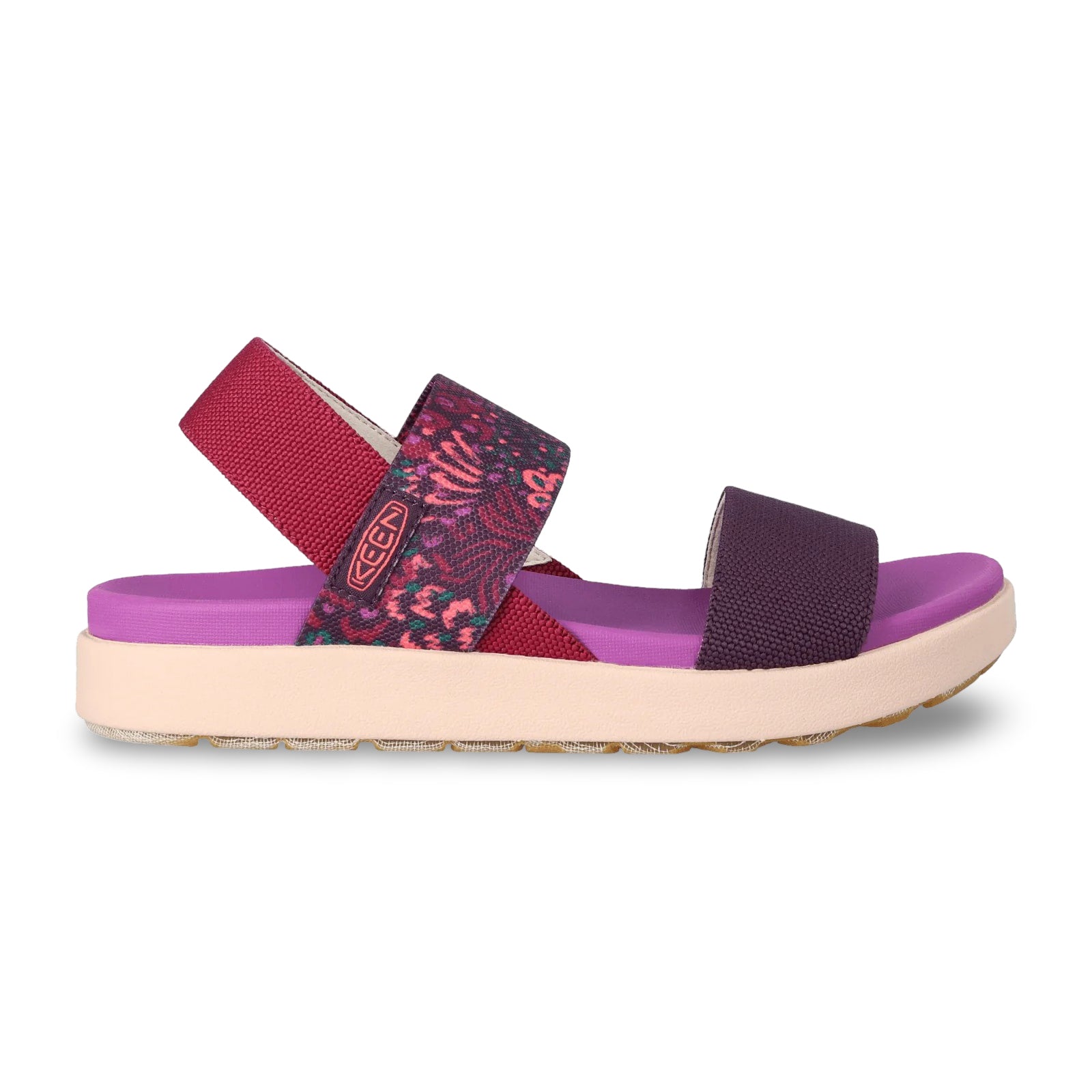Keen Elle Backstrap Textile Womens Sandals#color_beaujolais plum perfect