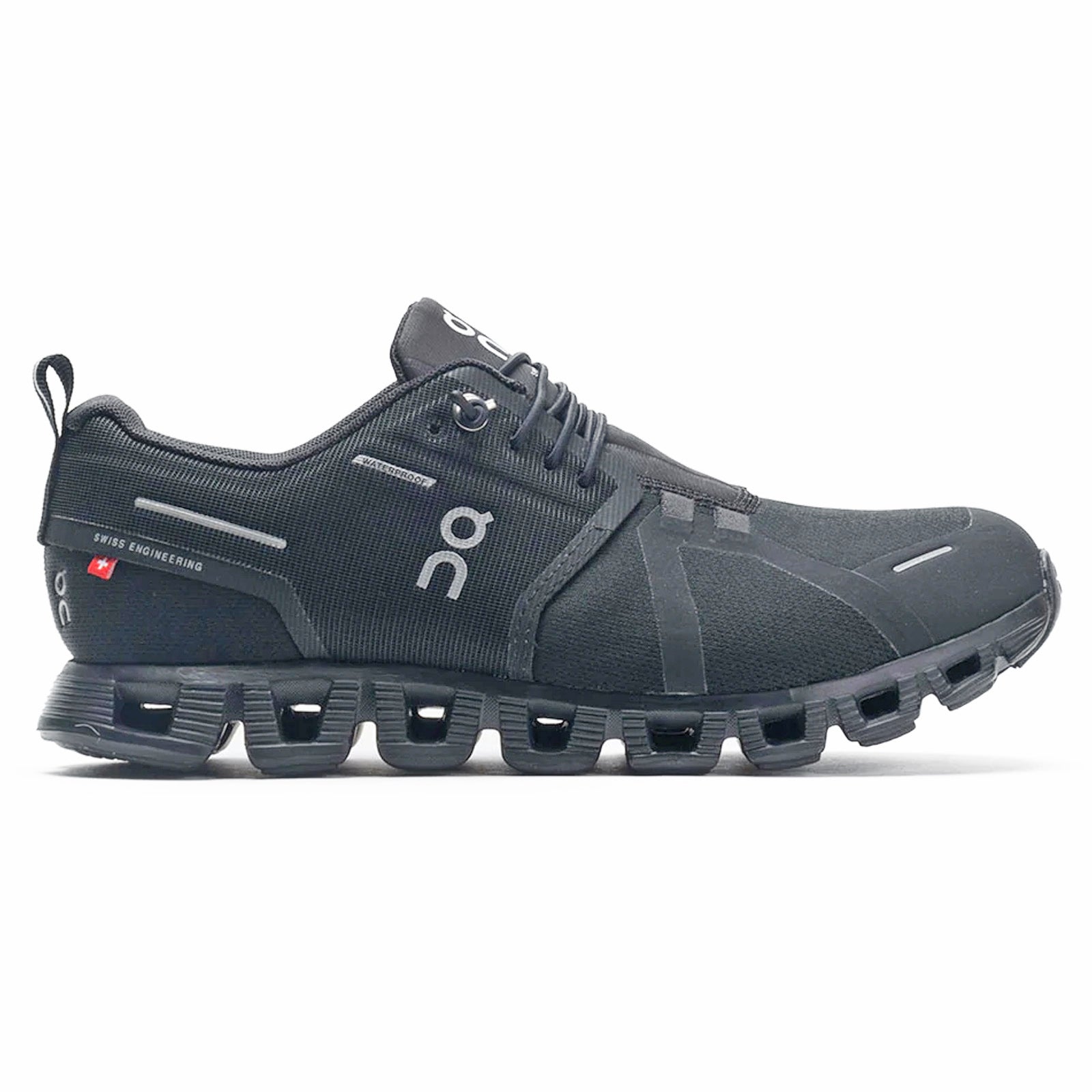 On Cloud 5 Waterproof Textile Synthetic Womens Trainers#color_all black
