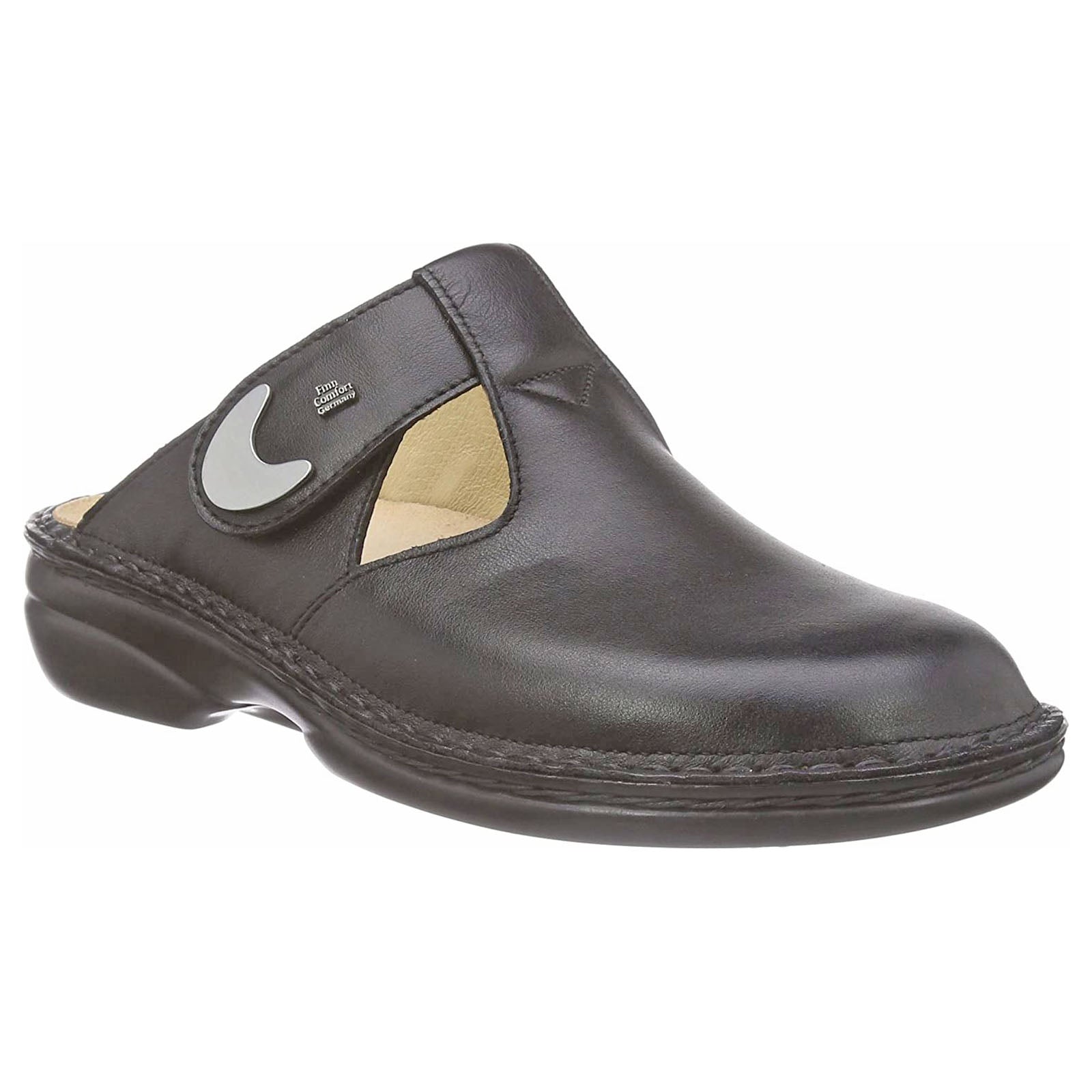 Finn Comfort Belem Leather Womens Sandals#color_black