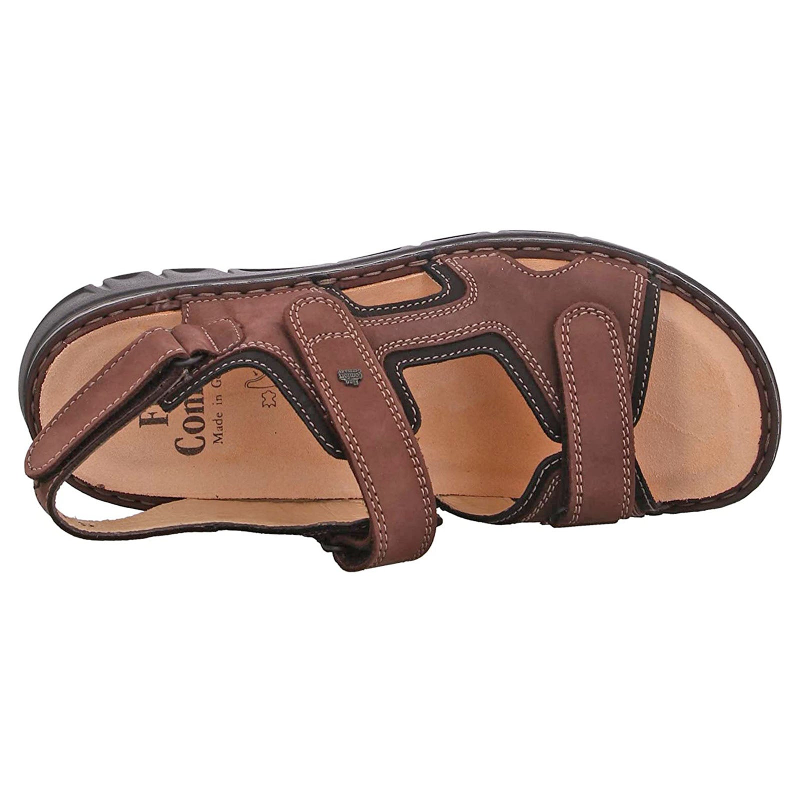 Finn Comfort Wanaka Soft Nubuck Unisex Sandals#color_grizzly black