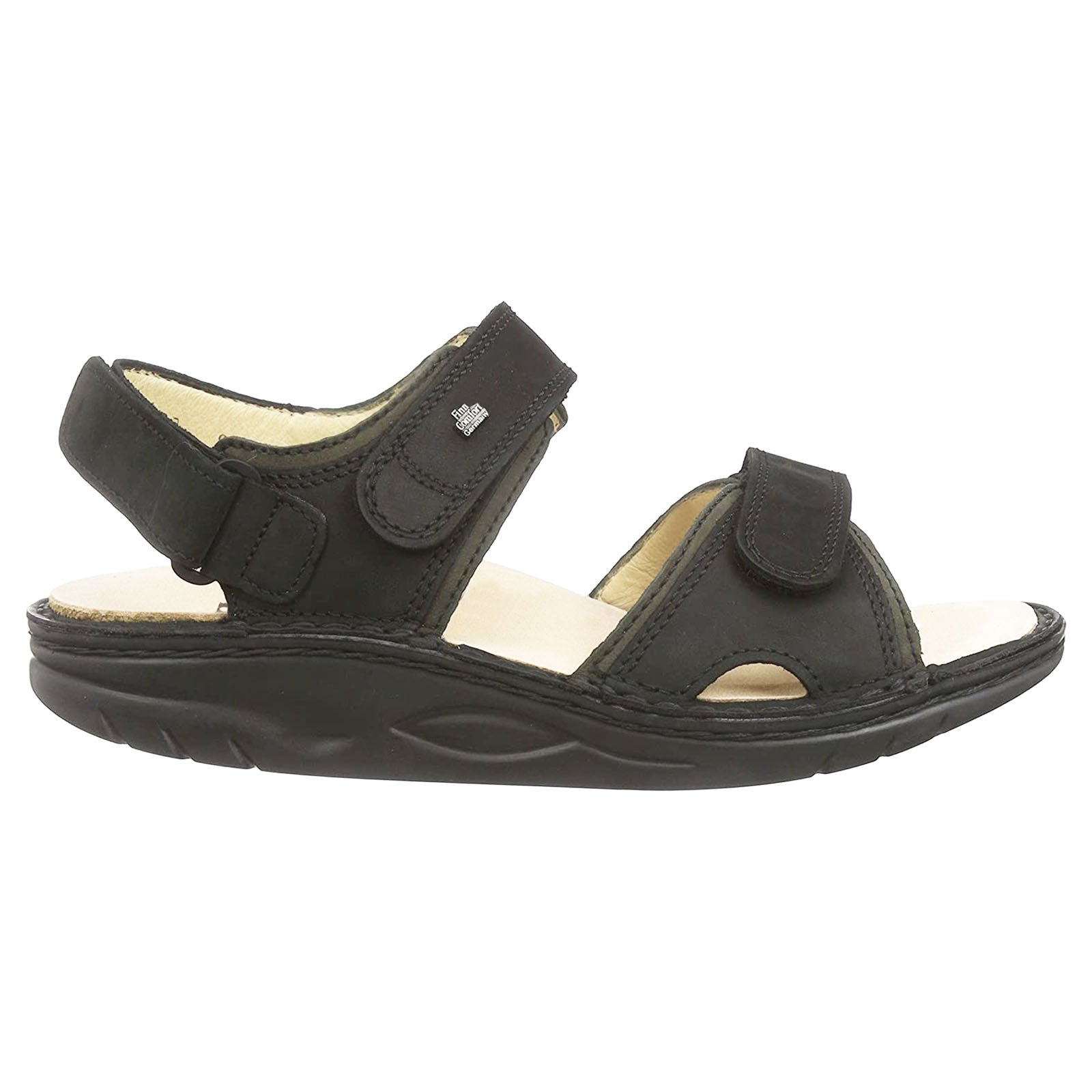 Finn Comfort Yuma Nubuck Mens Sandals#color_black olive