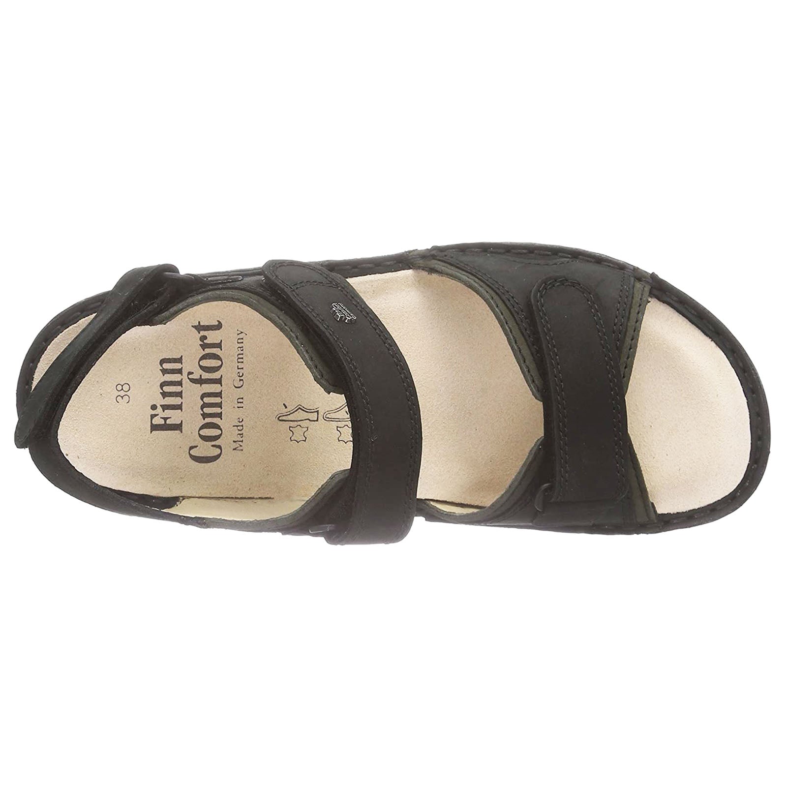 Finn Comfort Yuma Nubuck Mens Sandals#color_black olive