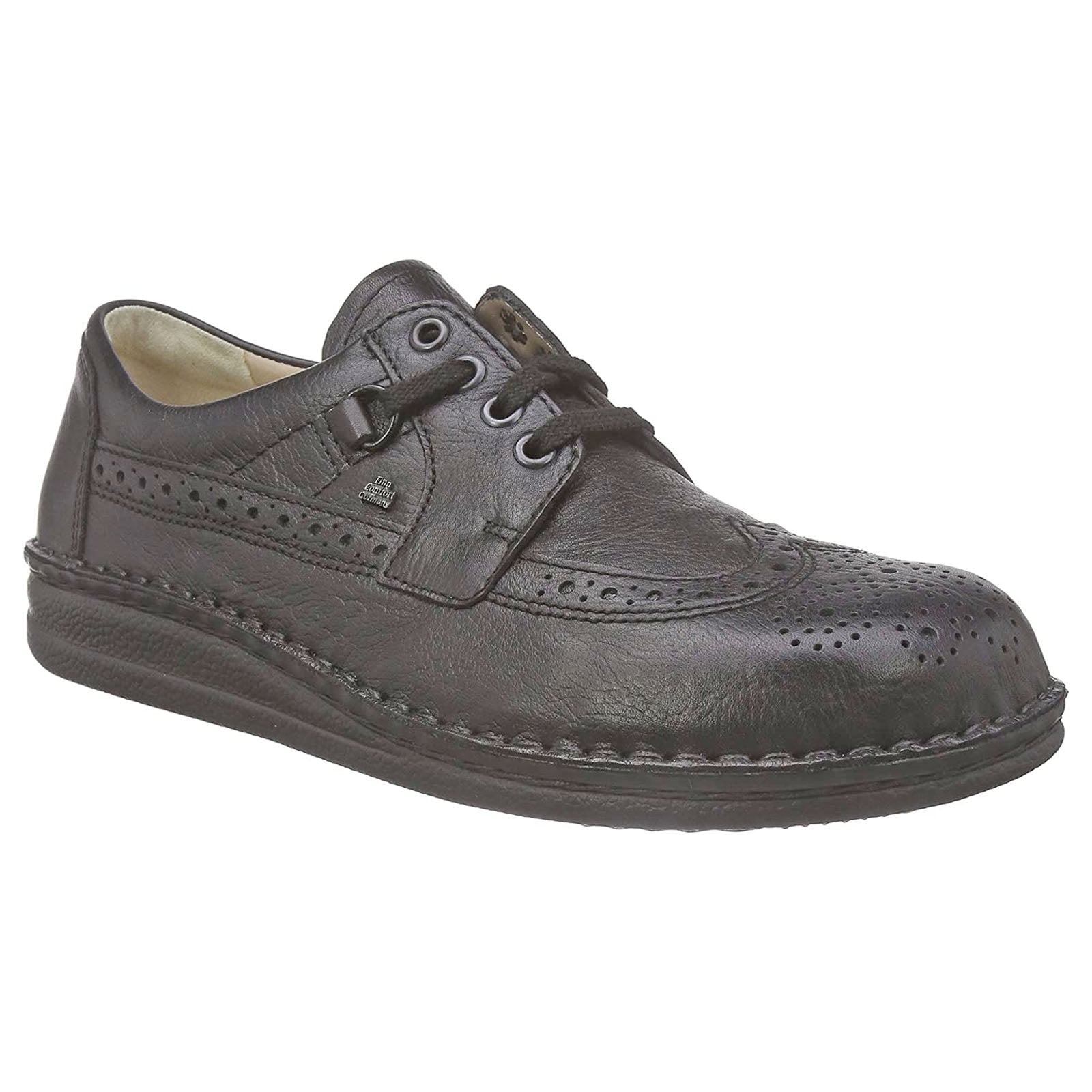 Finn Comfort York Leather Mens Shoes#color_black