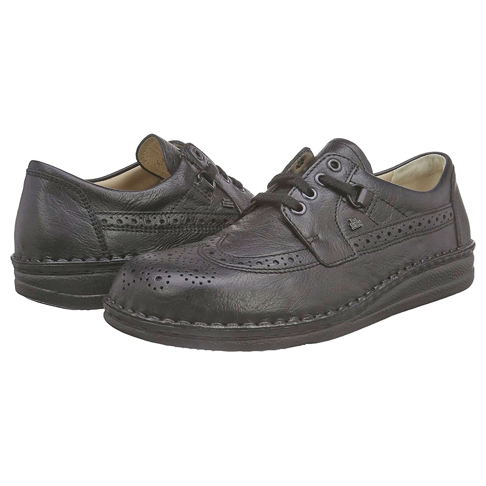 Finn Comfort York Leather Mens Shoes#color_black