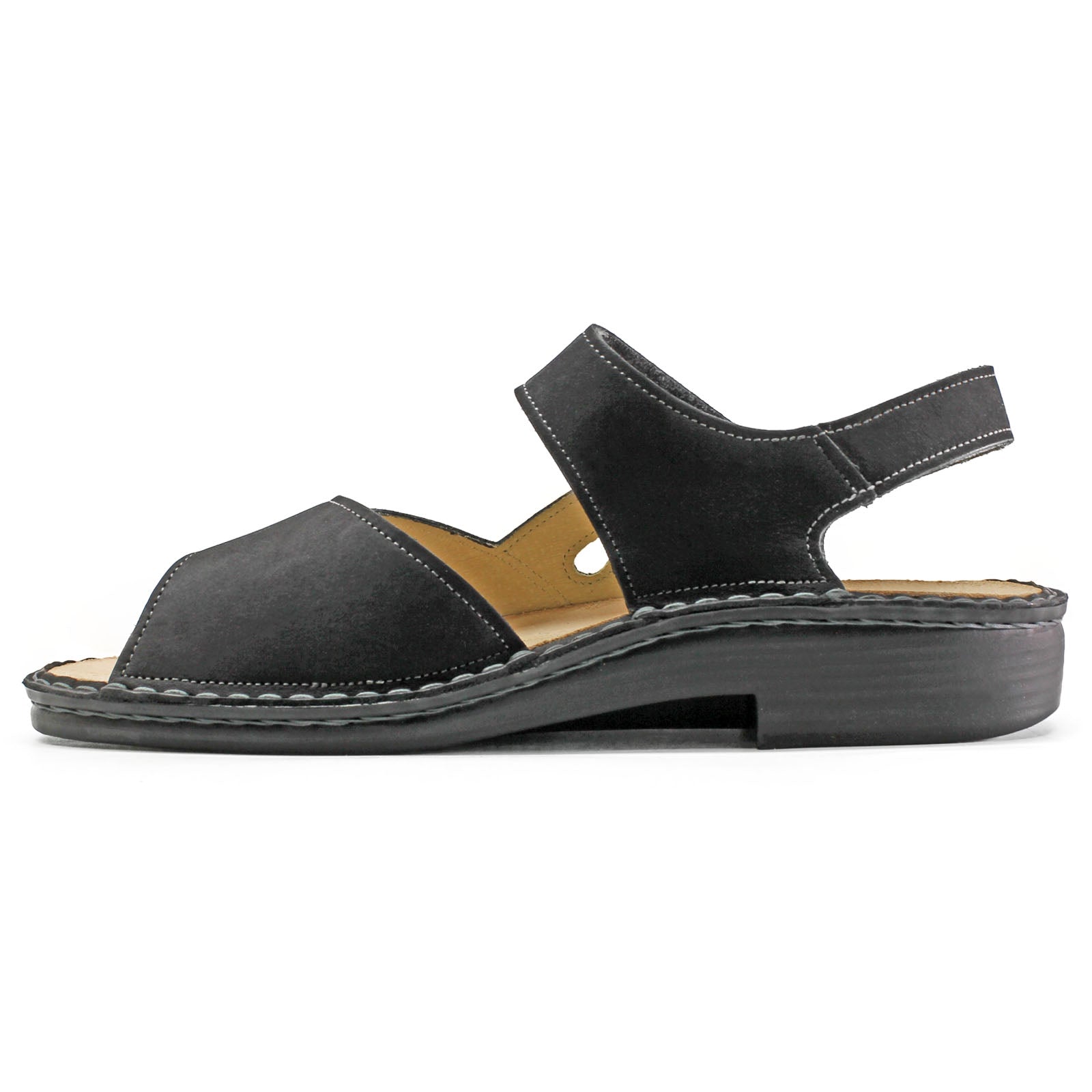 Finn Comfort Costa Leather Womens Sandals#color_black