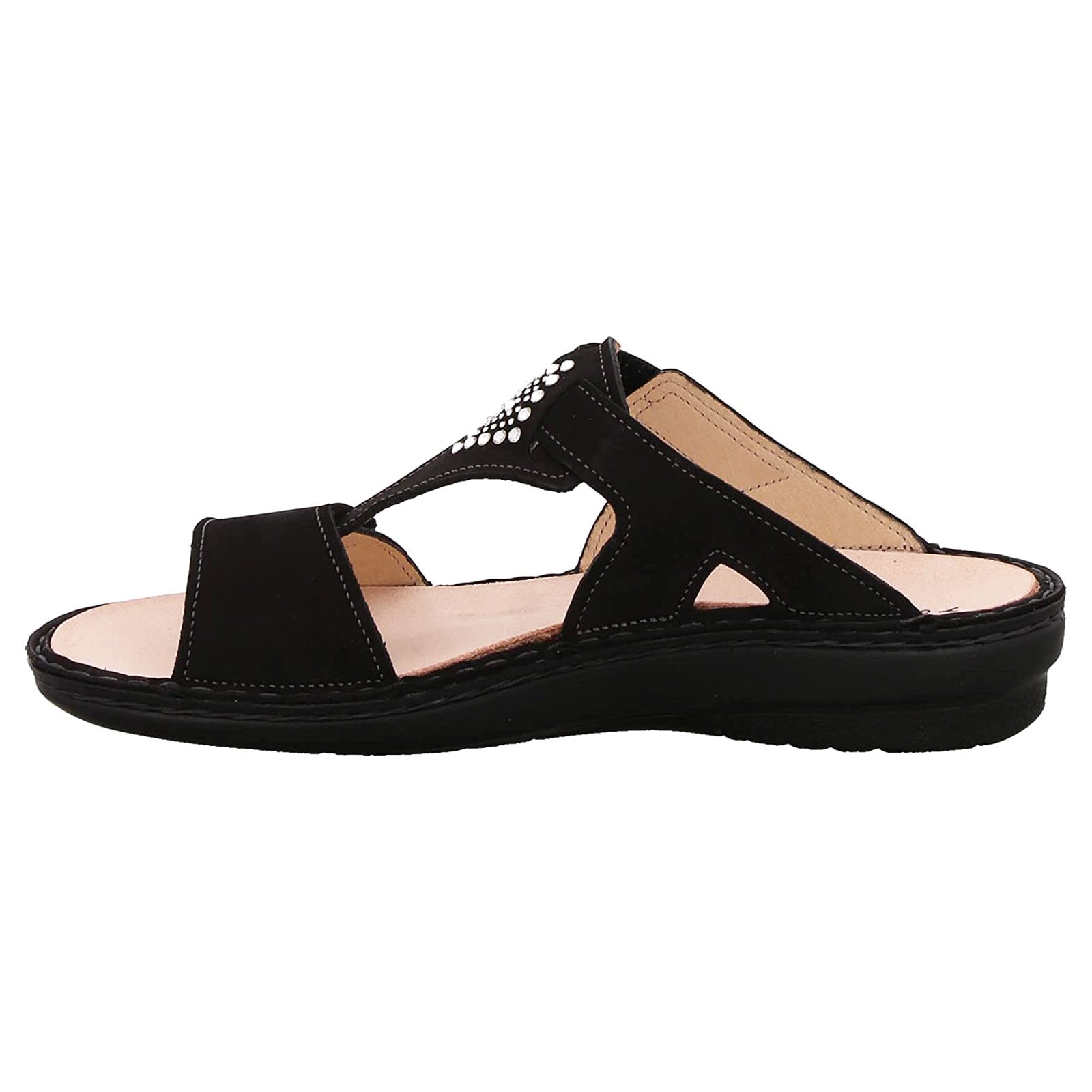 Finn Comfort Verin Nubuck Womens Sandals#color_black
