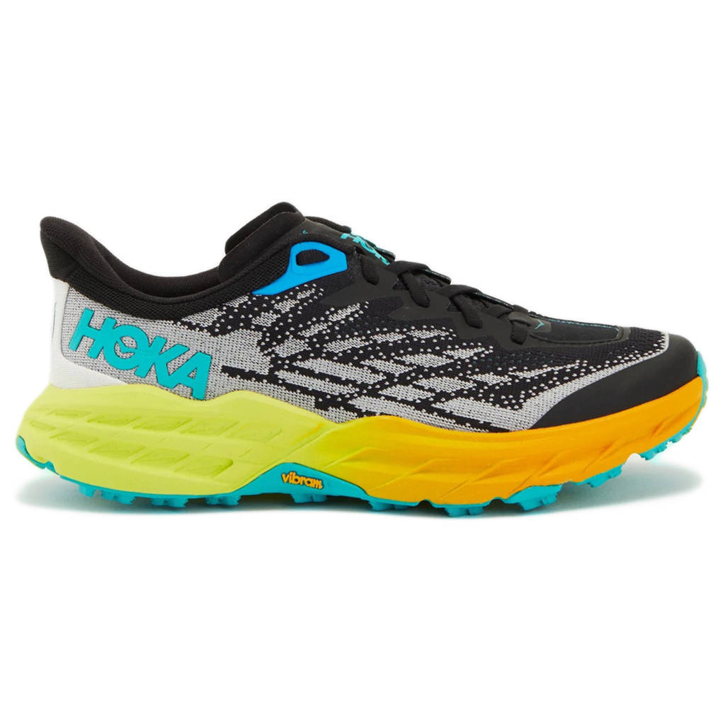 Hoka One One Speedgoat 5 Textile Synthetic Womens Trainers#color_black evening primrose