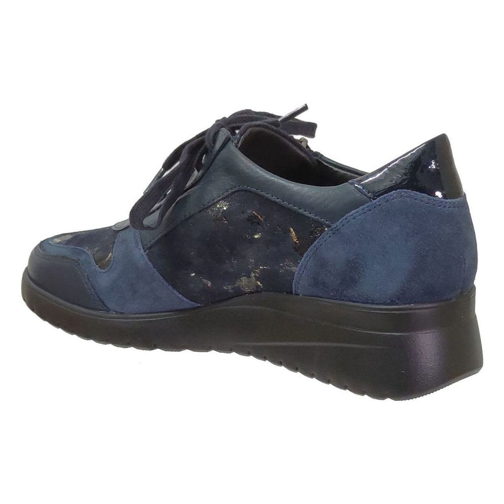 Mephisto Iasmina Leather Womens Trainers#color_deep blue