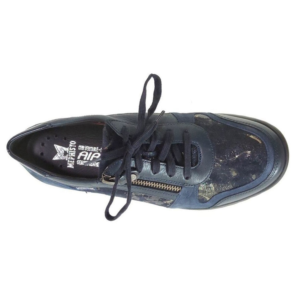 Mephisto Iasmina Leather Womens Trainers#color_deep blue