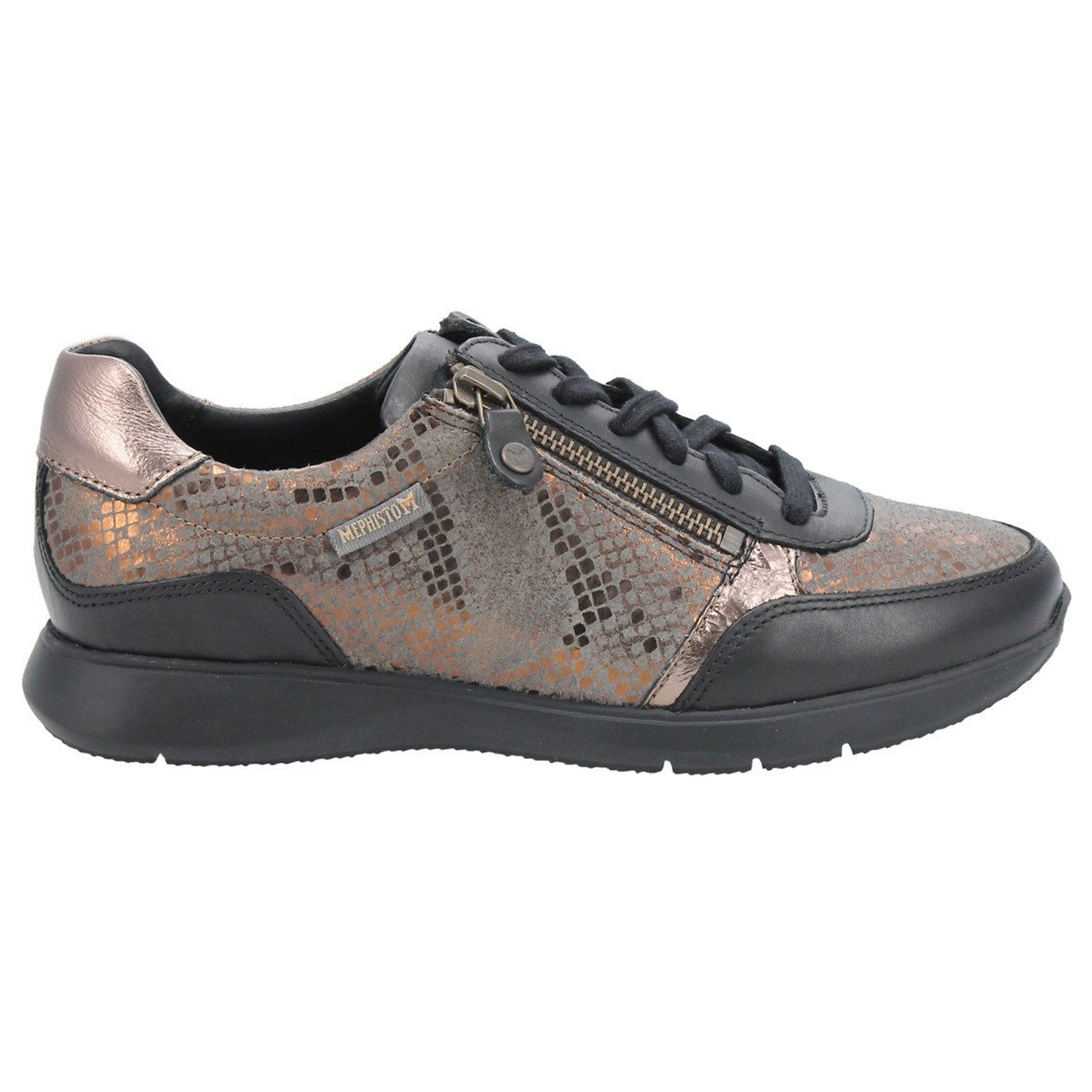 Mephisto Monia Leather Women's Low Top Black Trainers