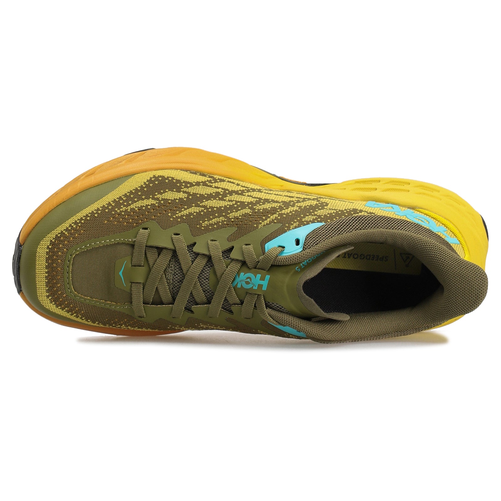 Hoka Speedgoat 5 1123157-APFR Textile Synthetic Mens Trainers - Avocado Passion Fruit - 8#color_avocado passion fruit
